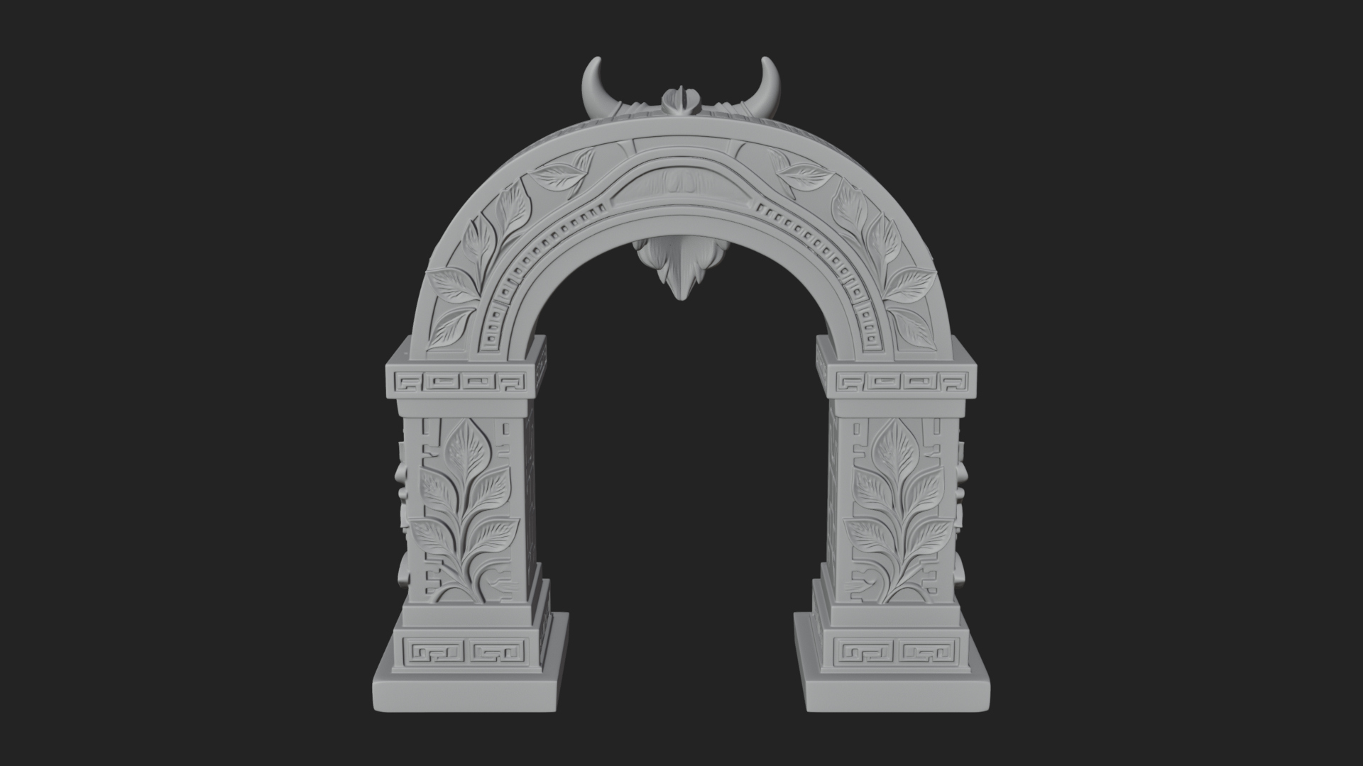 Carved Stone Garden Arch Design 5 3D Print Model 3D Model