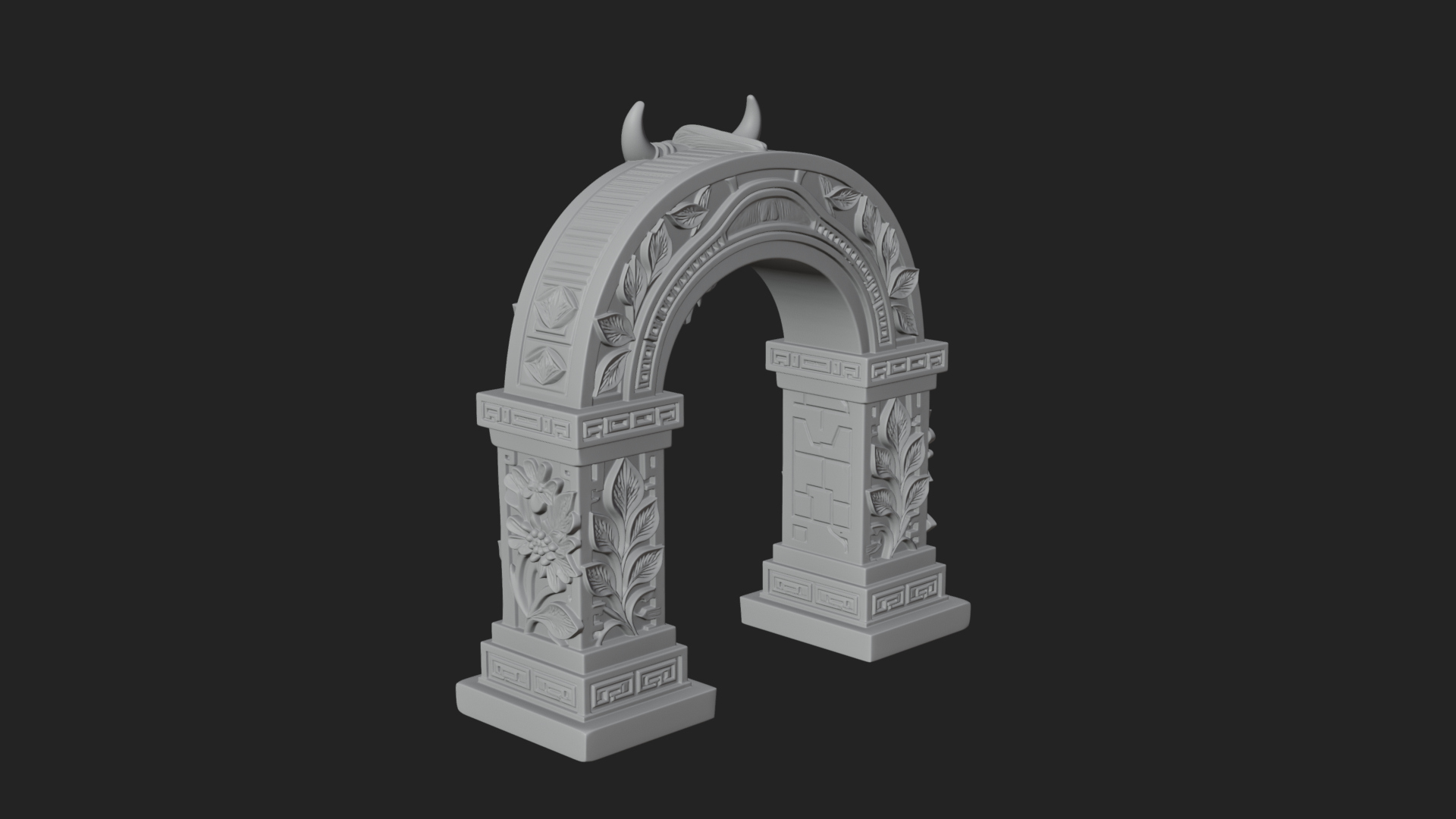 Carved Stone Garden Arch Design 5 3D Print Model 3D Model