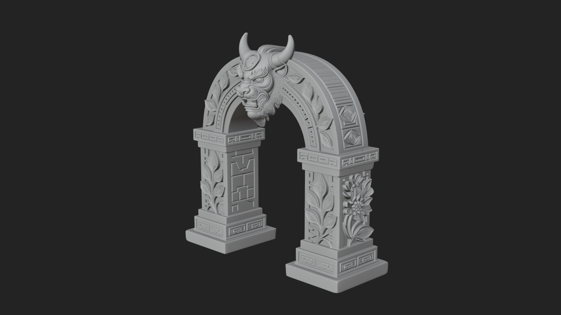 Carved Stone Garden Arch Design 5 3D Print Model 3D Model