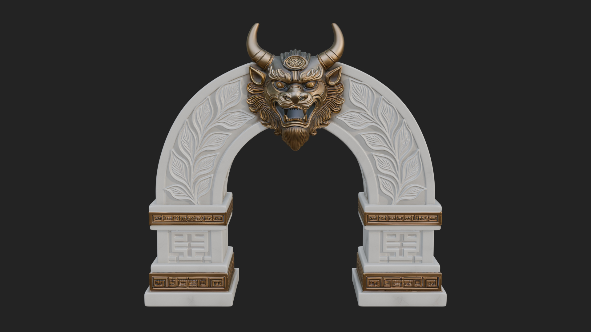 Carved Stone Garden Arch Design 6 3D Print Model 3D Model