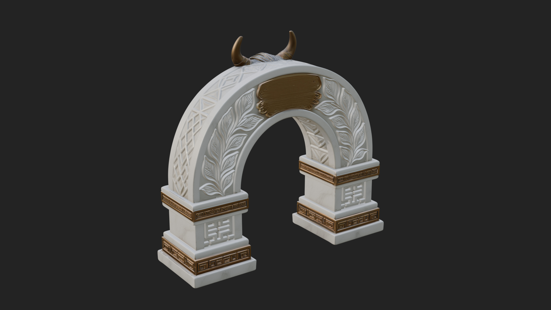 Carved Stone Garden Arch Design 6 3D Print Model 3D Model