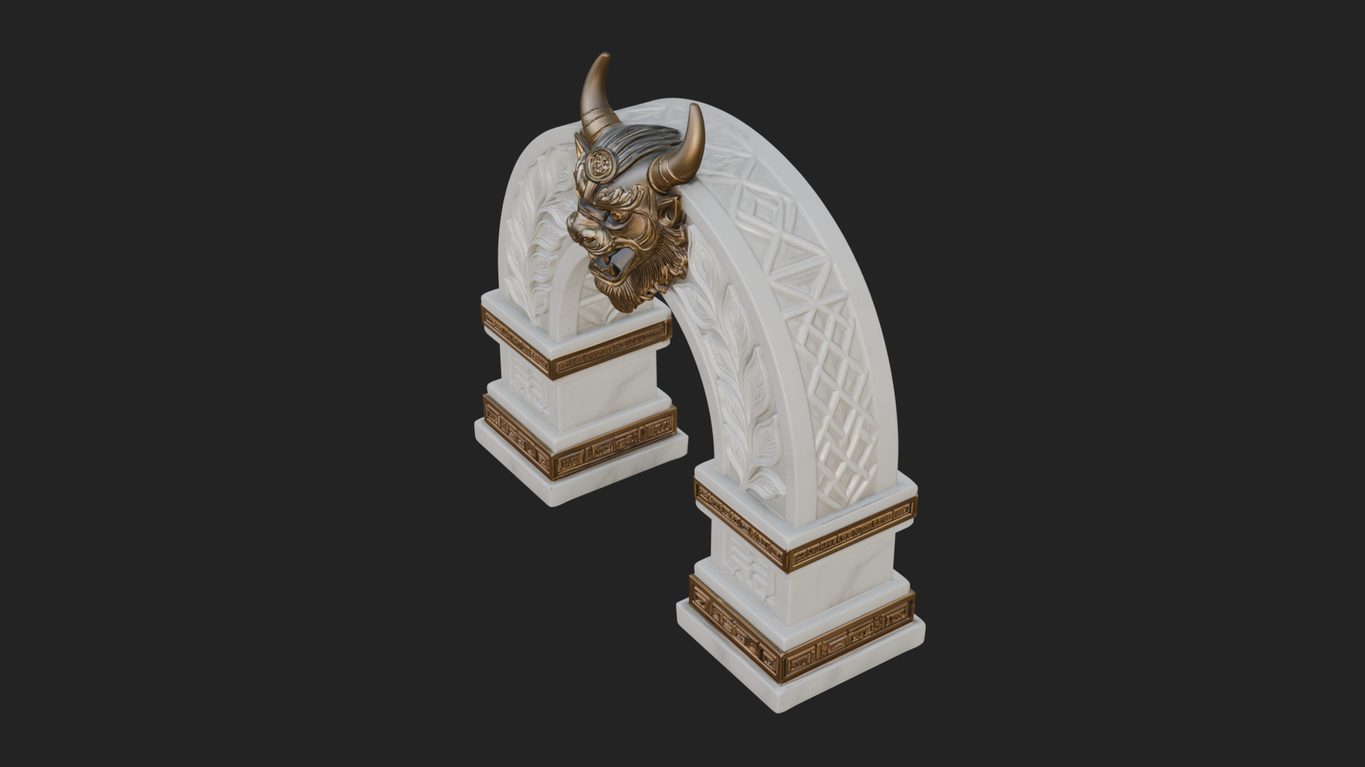 Carved Stone Garden Arch Design 6 3D Print Model 3D Model