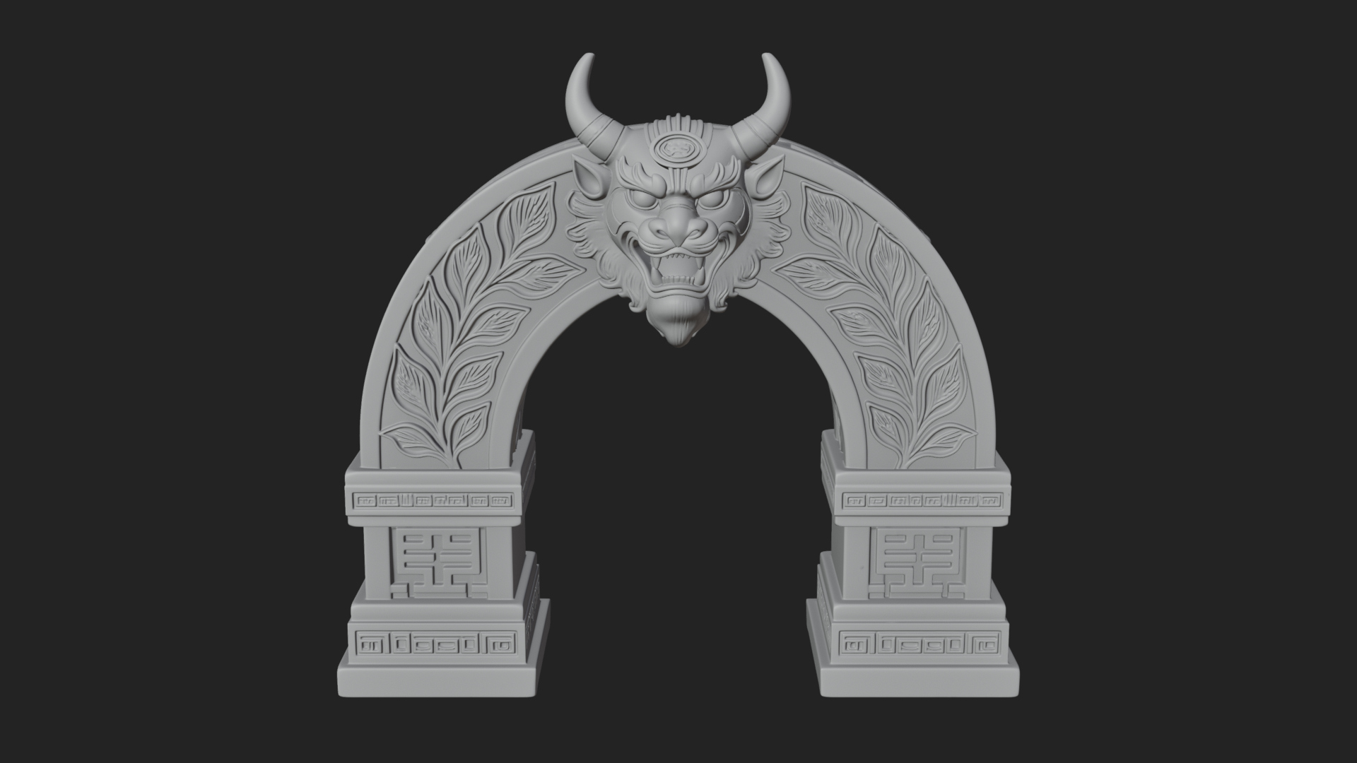 Carved Stone Garden Arch Design 6 3D Print Model 3D Model