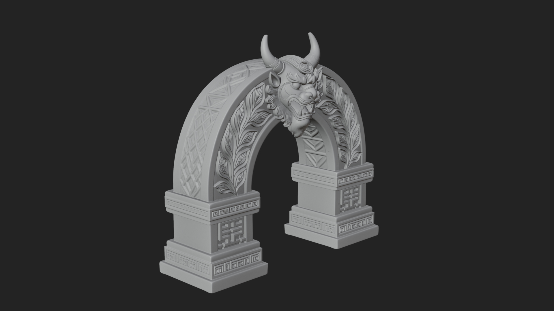 Carved Stone Garden Arch Design 6 3D Print Model 3D Model