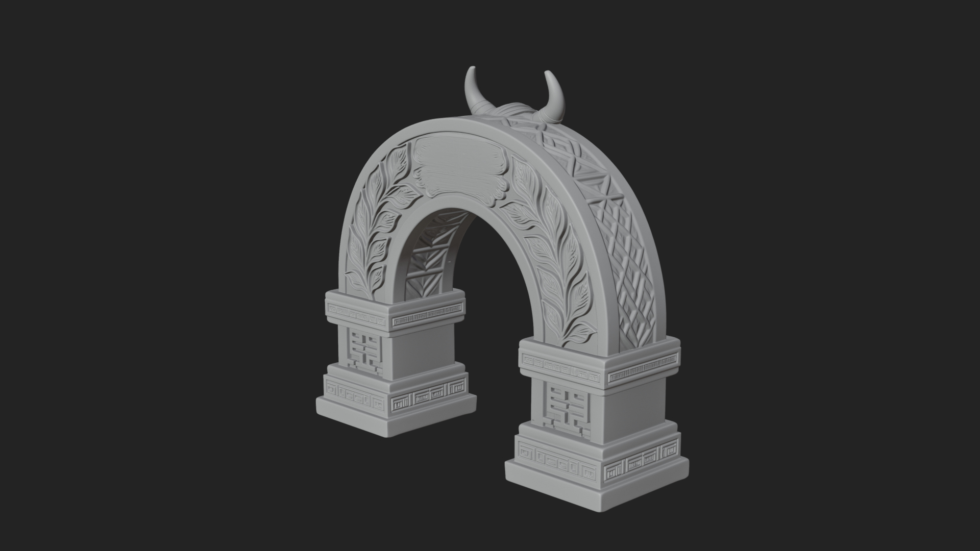Carved Stone Garden Arch Design 6 3D Print Model 3D Model