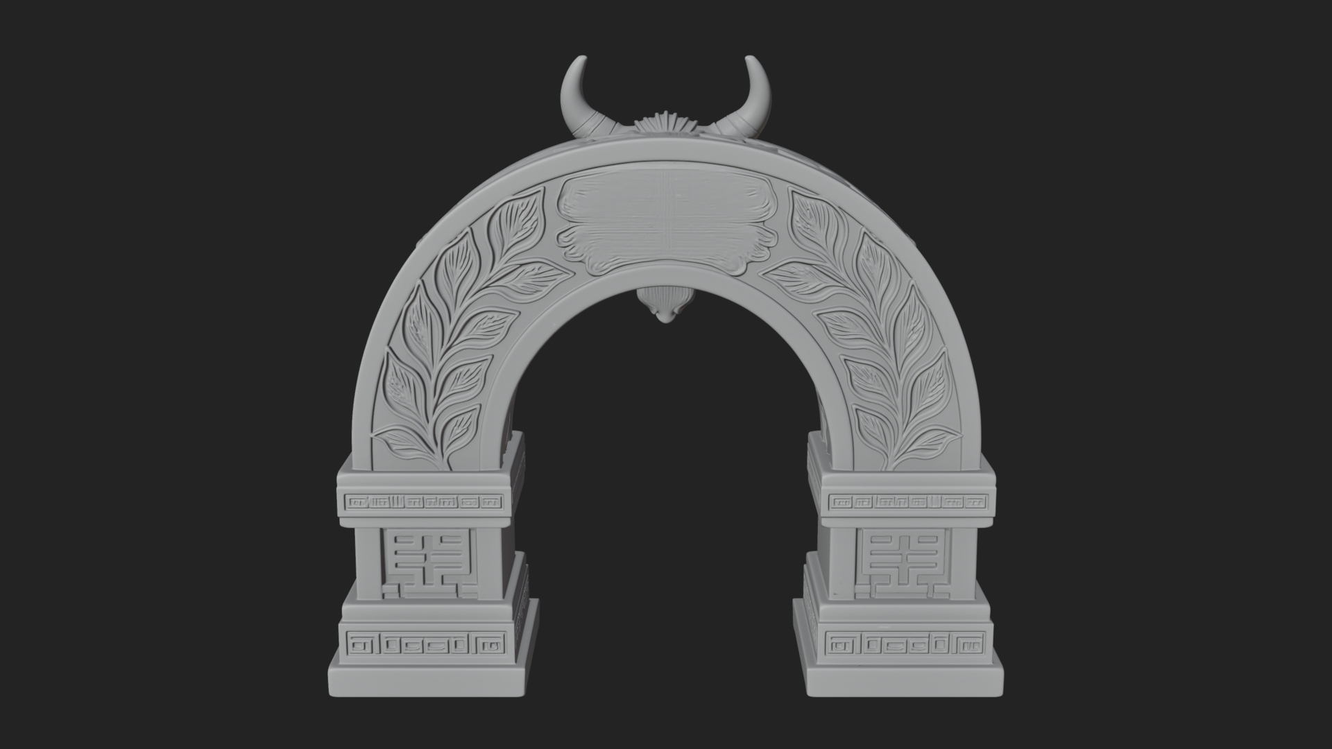 Carved Stone Garden Arch Design 6 3D Print Model 3D Model