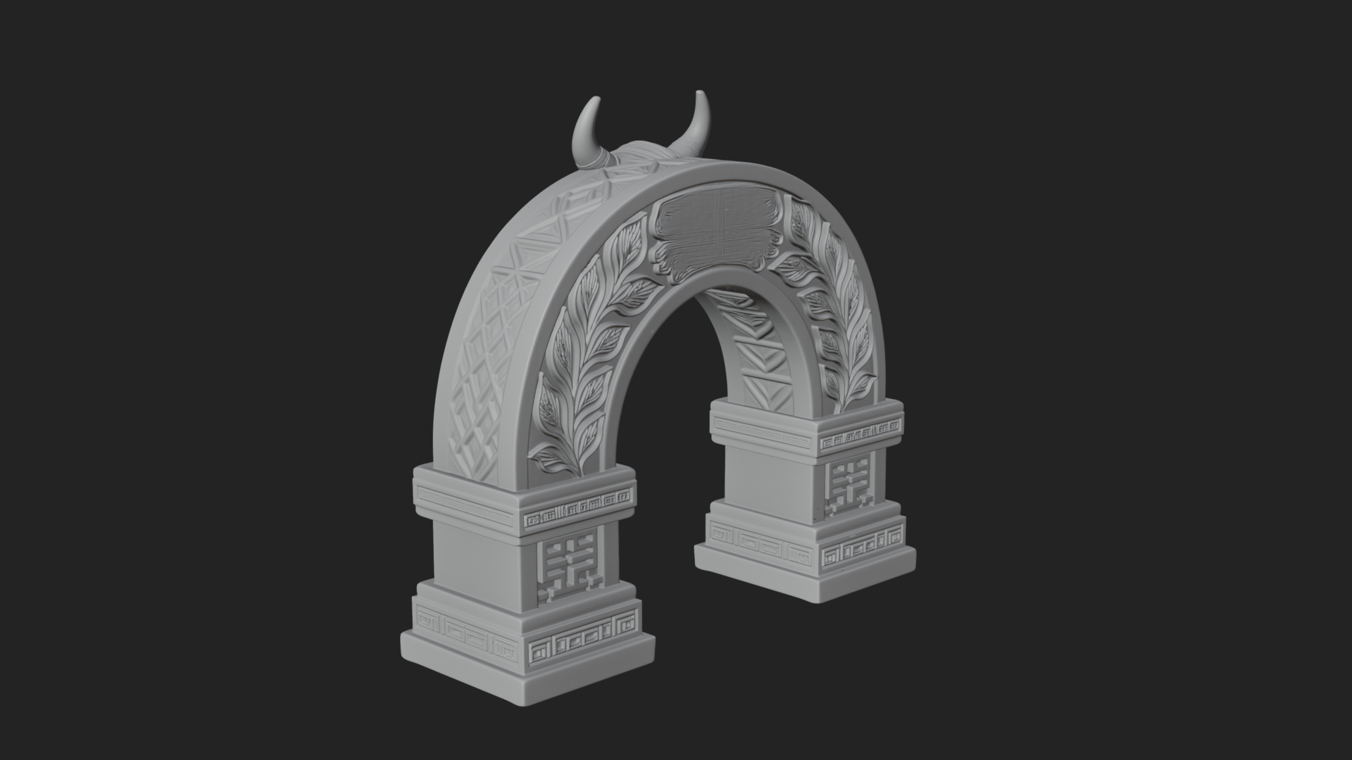 Carved Stone Garden Arch Design 6 3D Print Model 3D Model