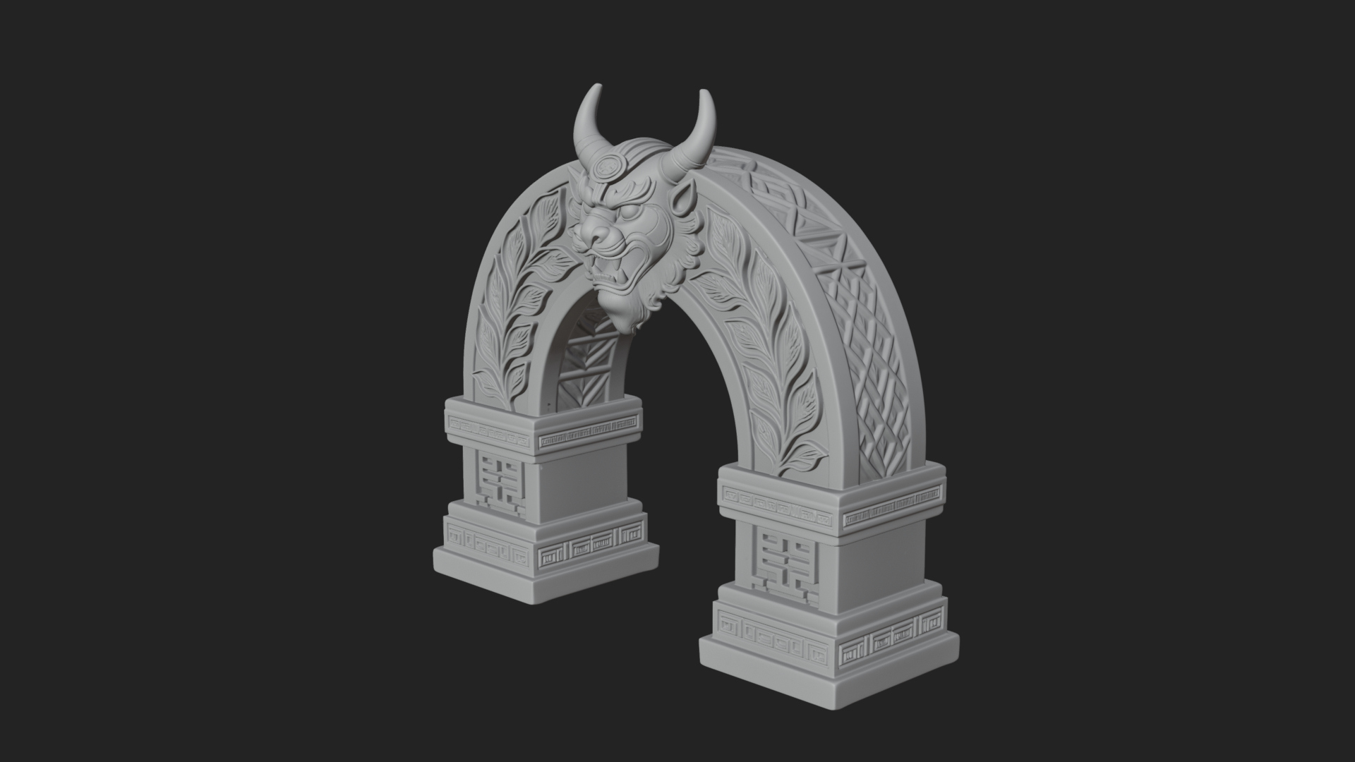 Carved Stone Garden Arch Design 6 3D Print Model 3D Model