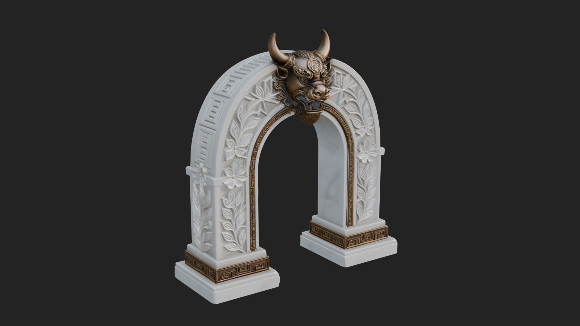 Carved Stone Garden Arch Design 7 3D Print Model 3D Model