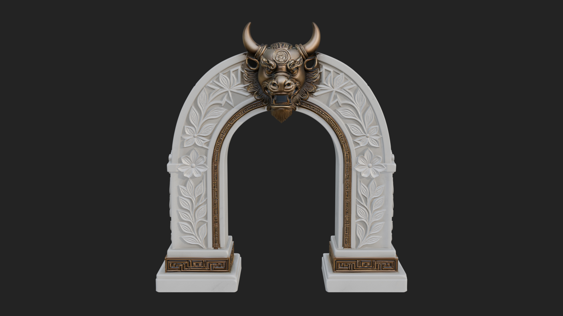 Carved Stone Garden Arch Design 7 3D Print Model 3D Model