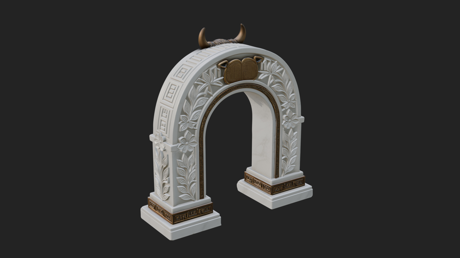 Carved Stone Garden Arch Design 7 3D Print Model 3D Model