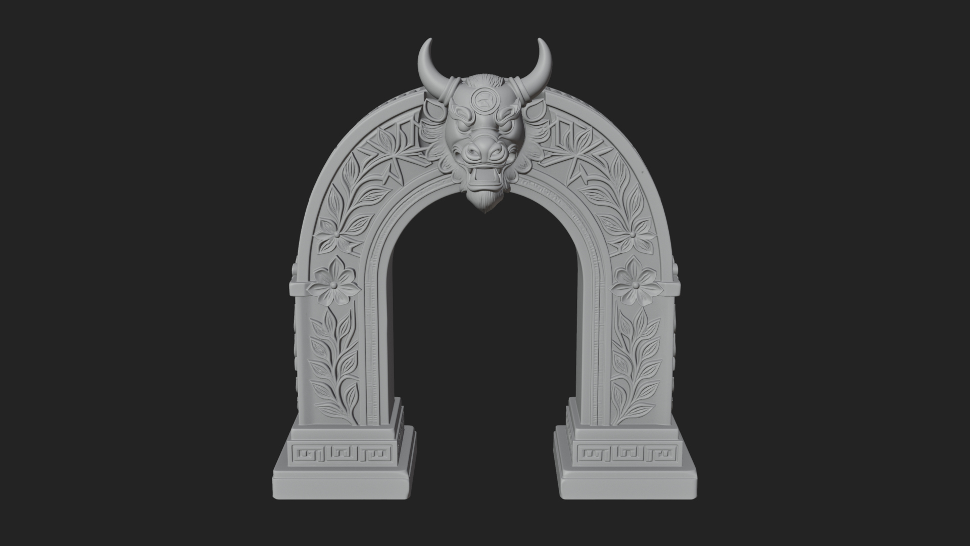 Carved Stone Garden Arch Design 7 3D Print Model 3D Model