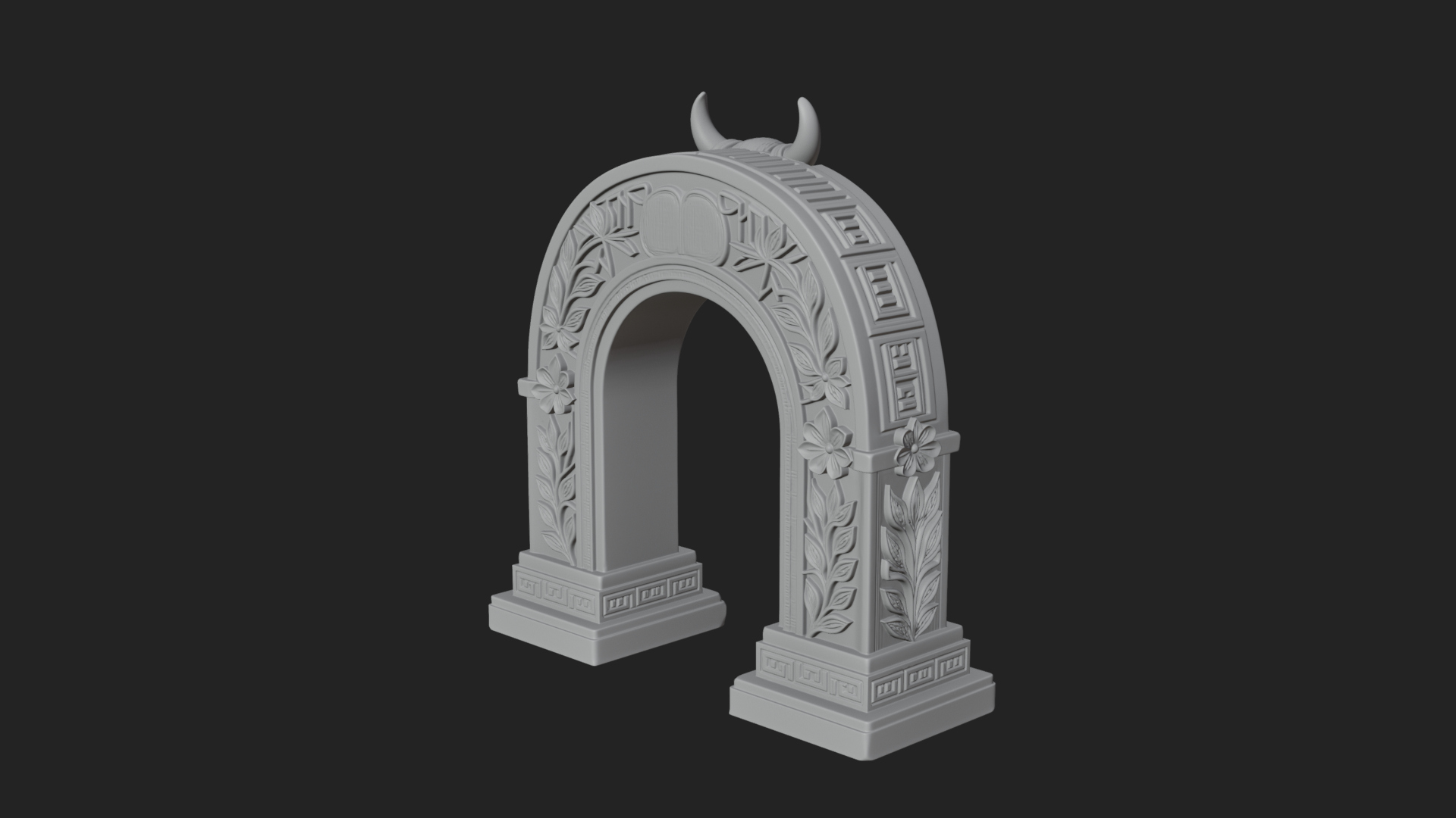 Carved Stone Garden Arch Design 7 3D Print Model 3D Model