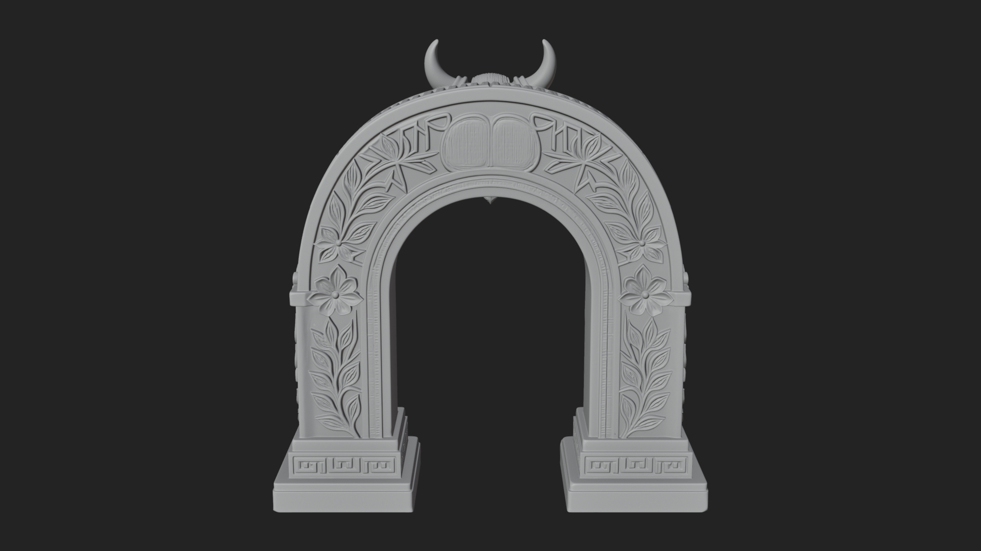 Carved Stone Garden Arch Design 7 3D Print Model 3D Model