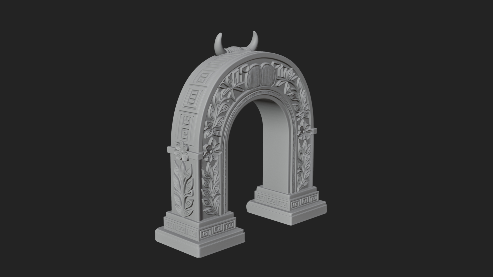 Carved Stone Garden Arch Design 7 3D Print Model 3D Model