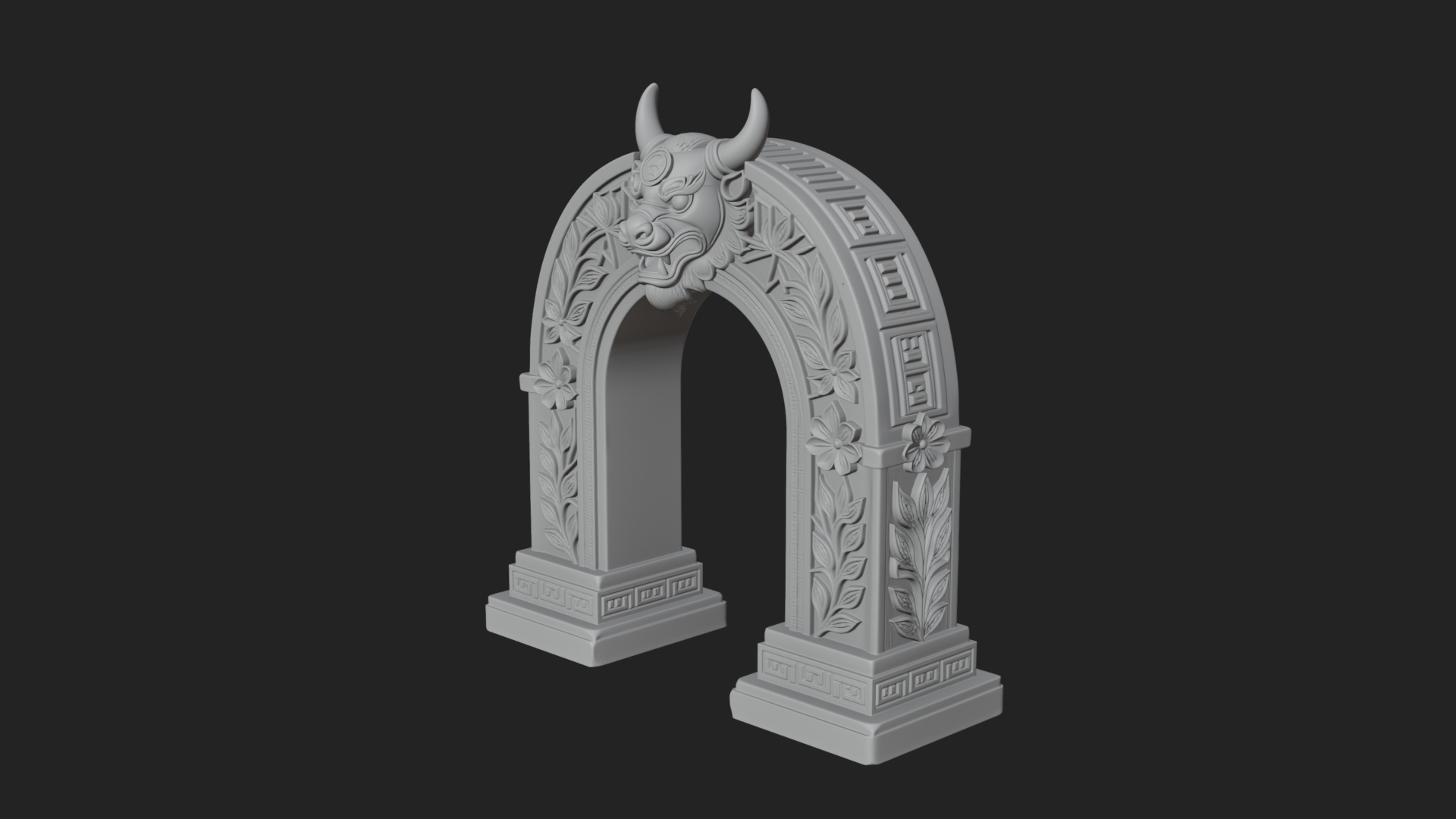 Carved Stone Garden Arch Design 7 3D Print Model 3D Model