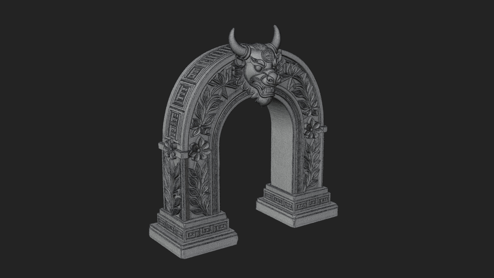 Carved Stone Garden Arch Design 7 3D Print Model 3D Model