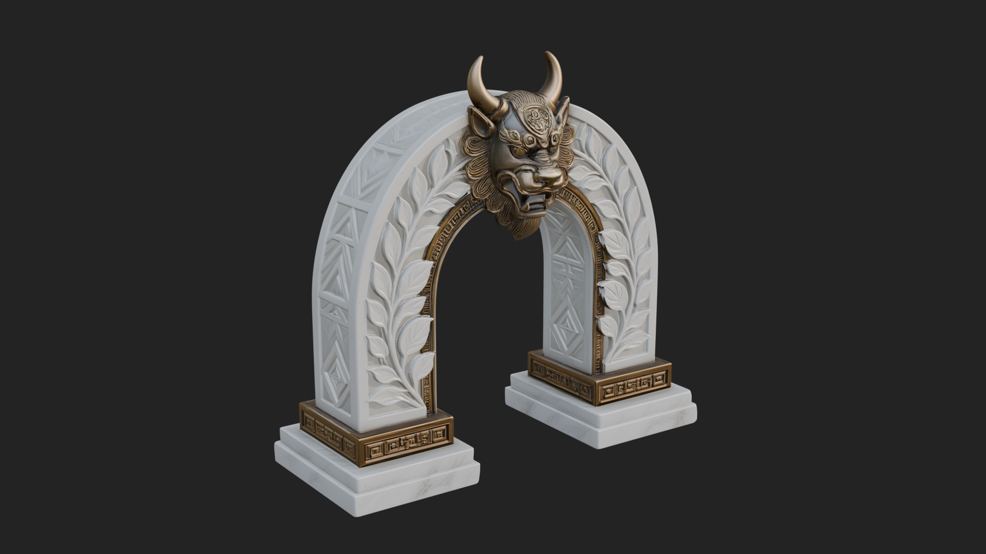 Carved Stone Garden Arch Design 8 3D Print Model 3D Model