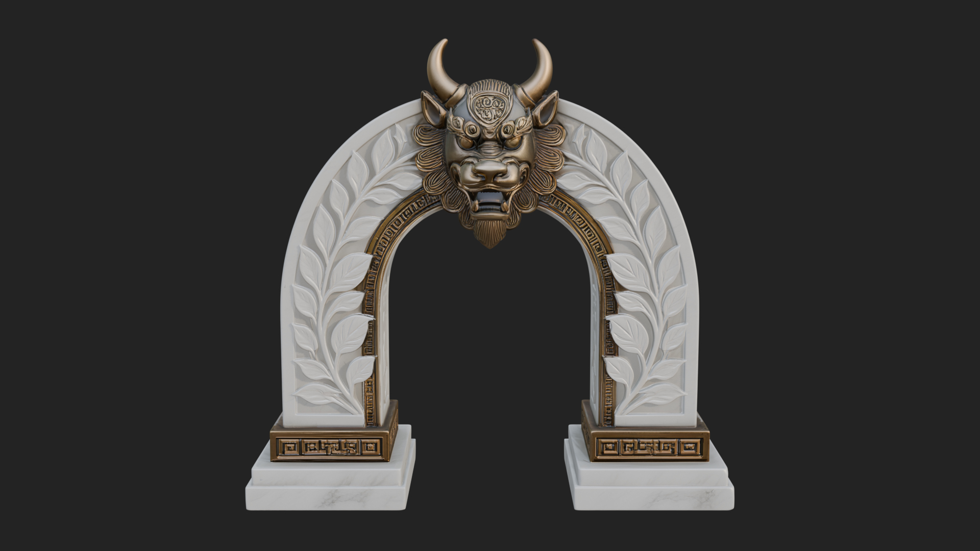 Carved Stone Garden Arch Design 8 3D Print Model 3D Model