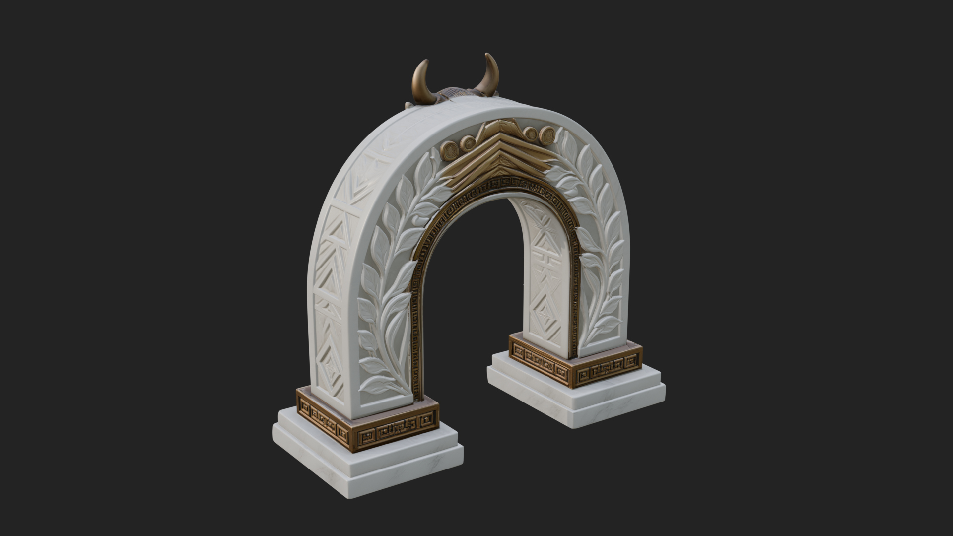 Carved Stone Garden Arch Design 8 3D Print Model 3D Model