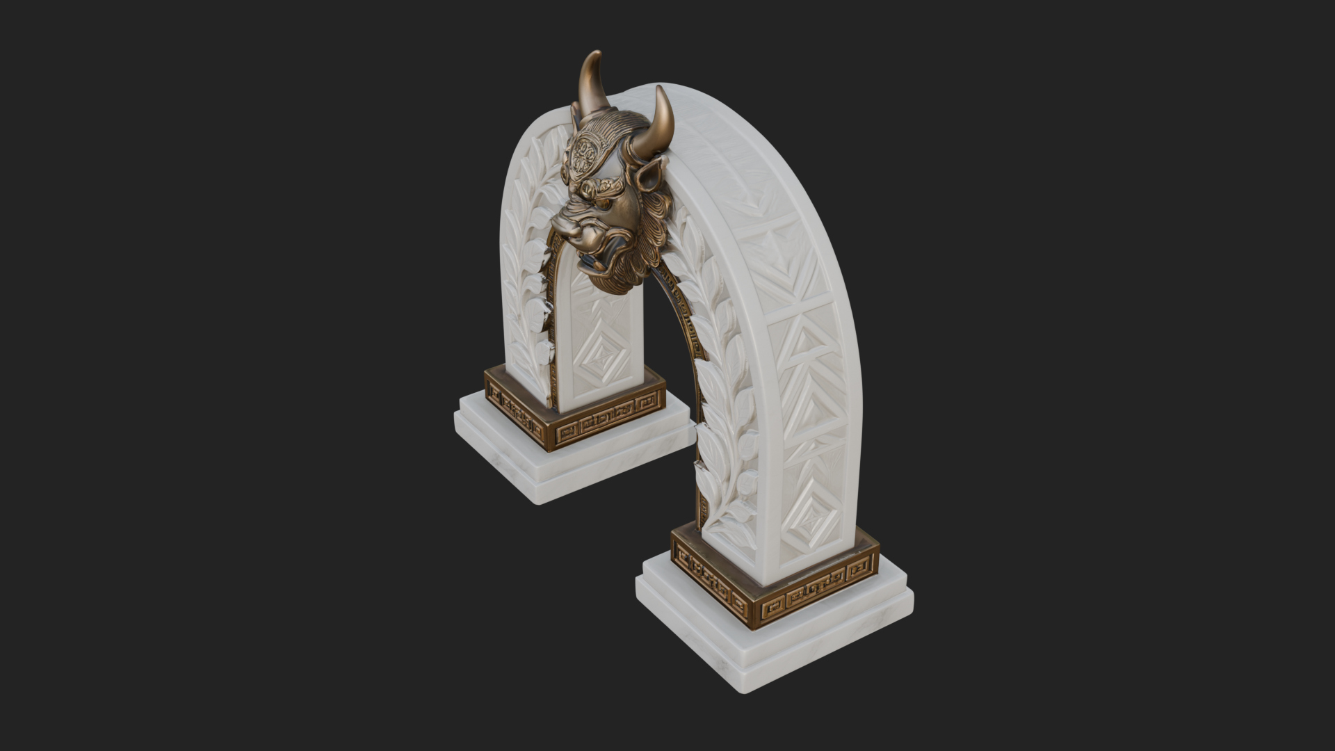 Carved Stone Garden Arch Design 8 3D Print Model 3D Model
