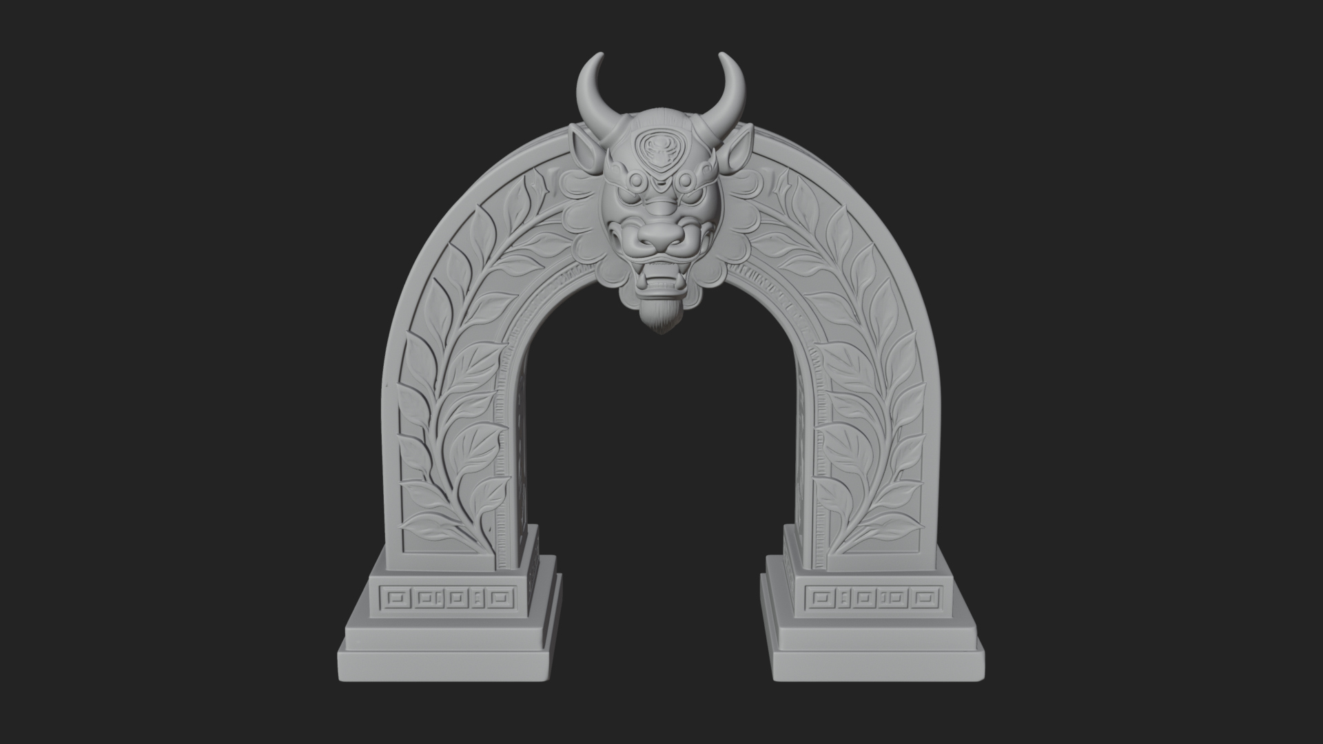 Carved Stone Garden Arch Design 8 3D Print Model 3D Model