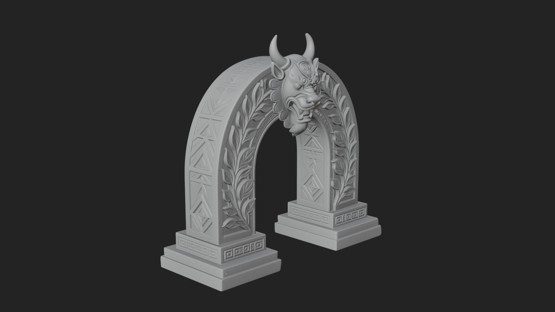 Carved Stone Garden Arch Design 8 3D Print Model 3D Model