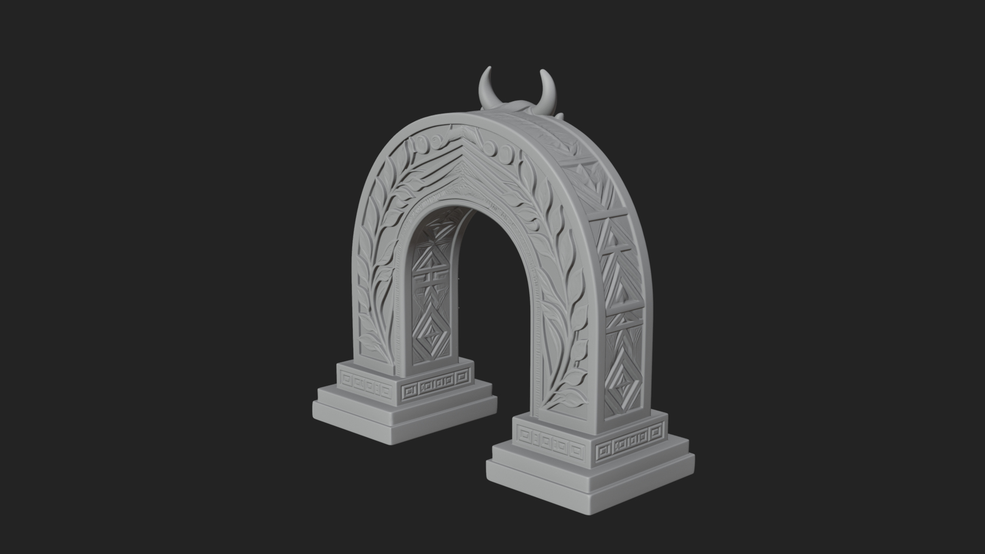 Carved Stone Garden Arch Design 8 3D Print Model 3D Model