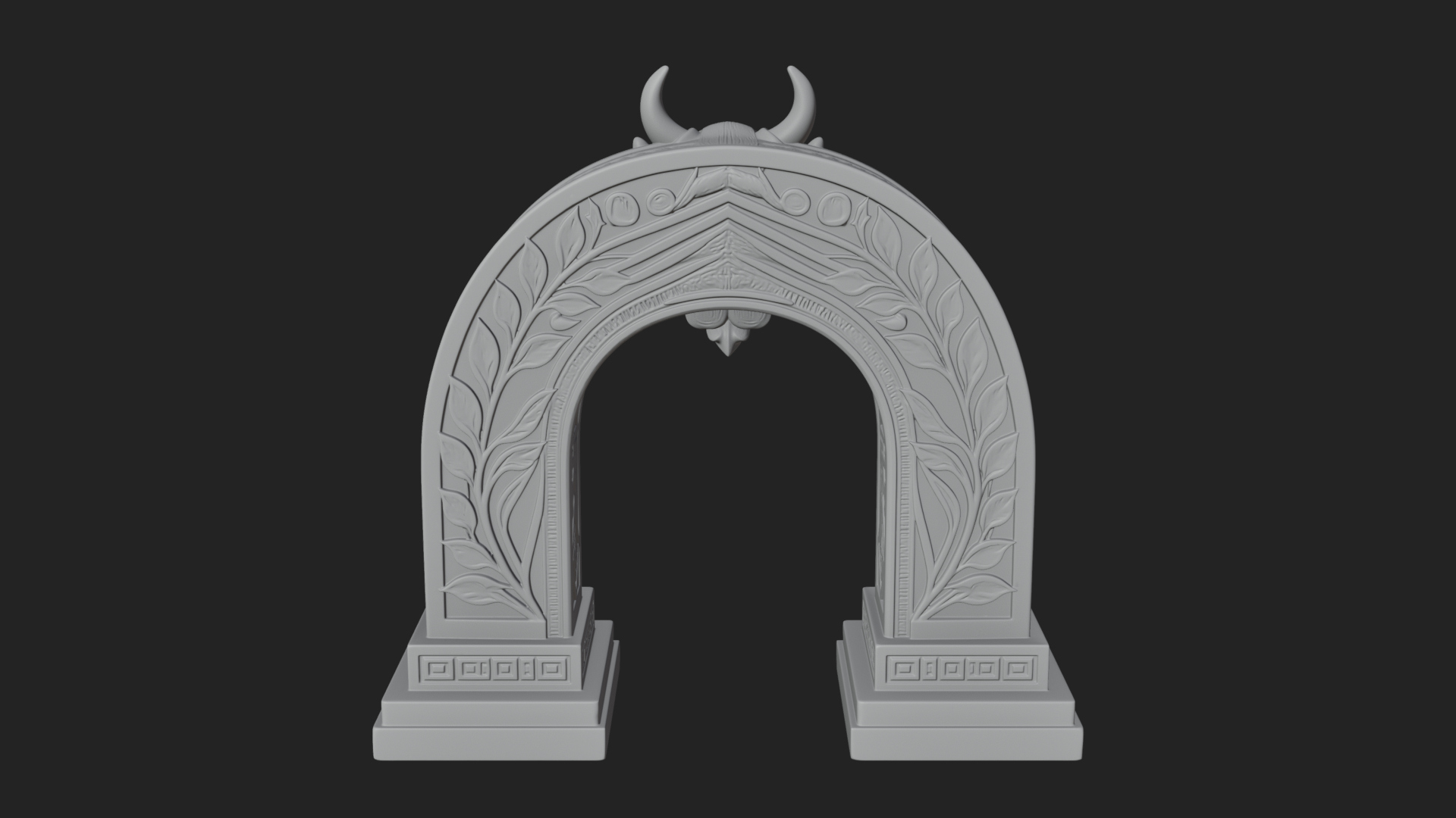 Carved Stone Garden Arch Design 8 3D Print Model 3D Model
