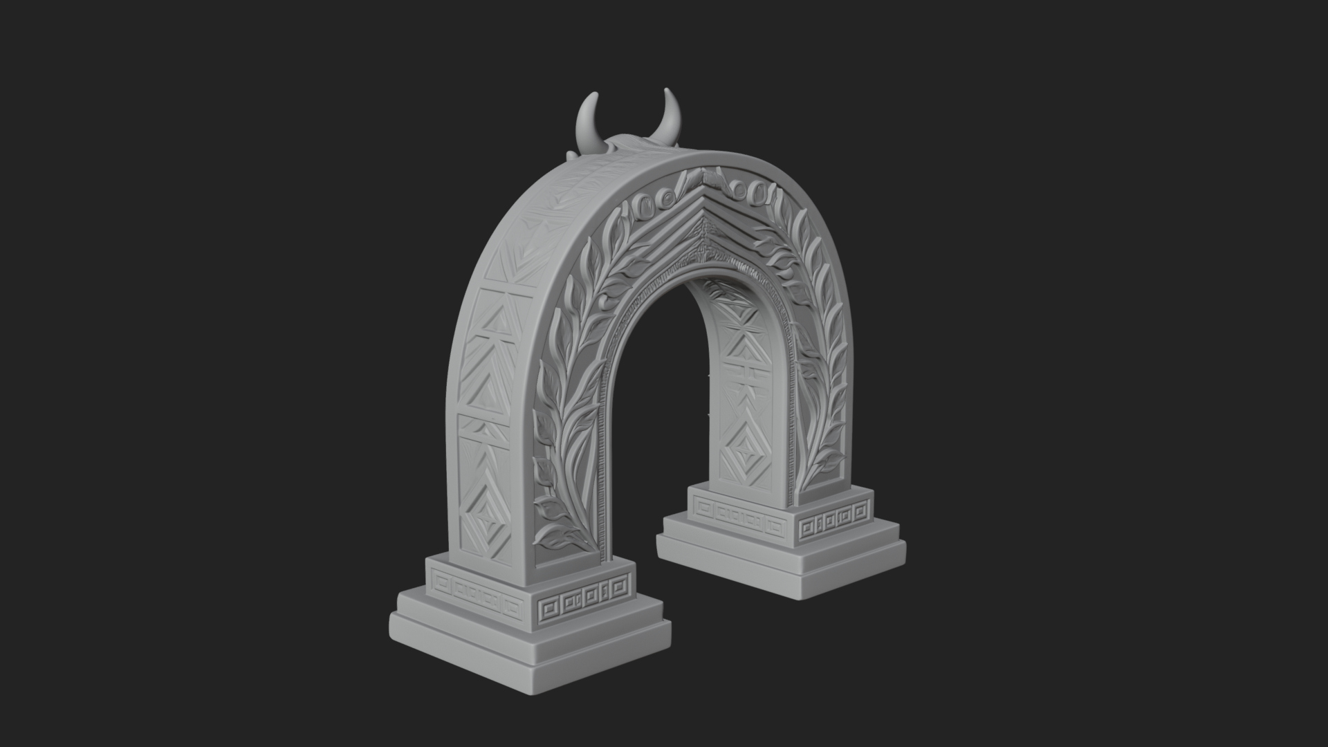 Carved Stone Garden Arch Design 8 3D Print Model 3D Model