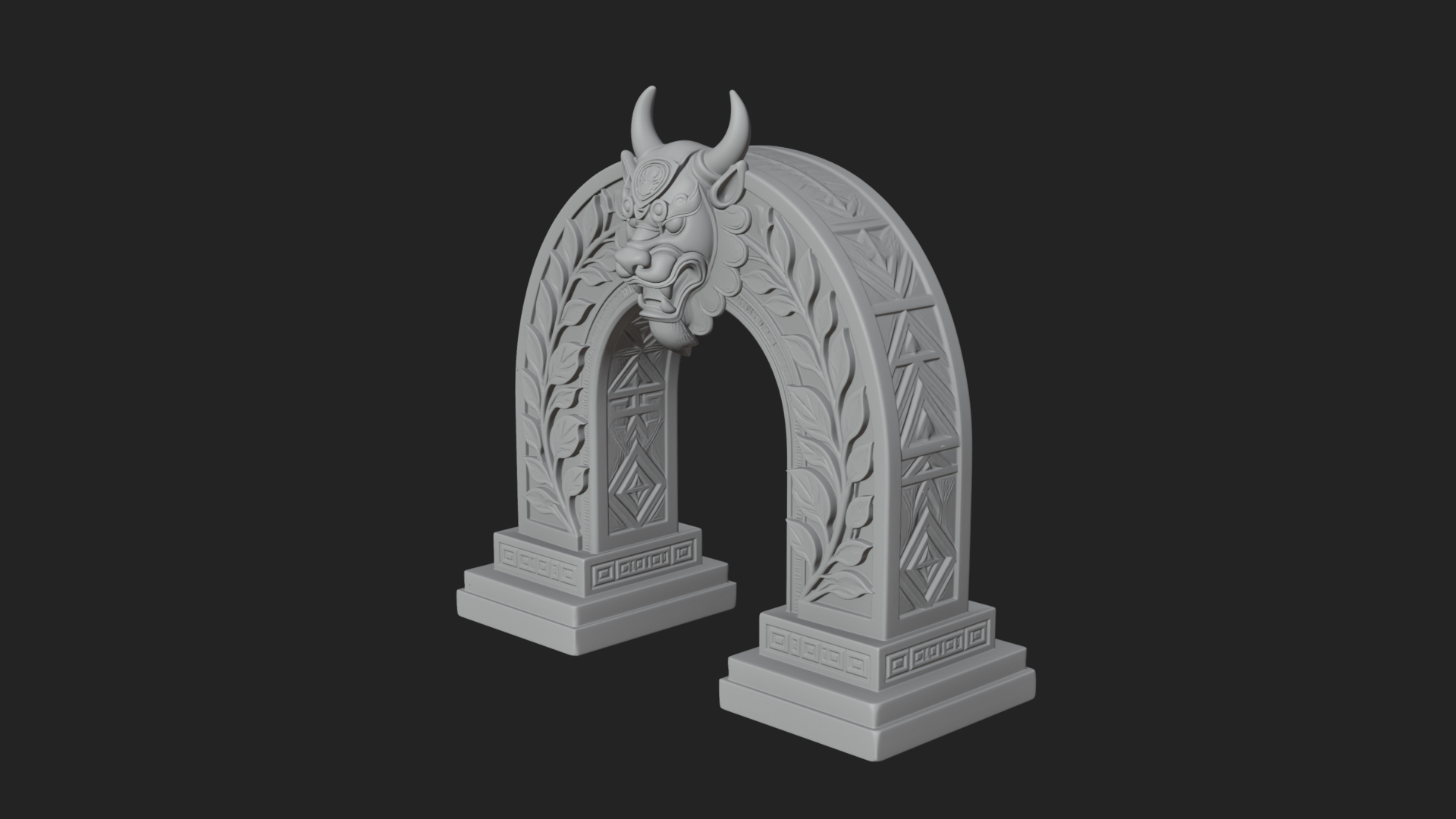 Carved Stone Garden Arch Design 8 3D Print Model 3D Model