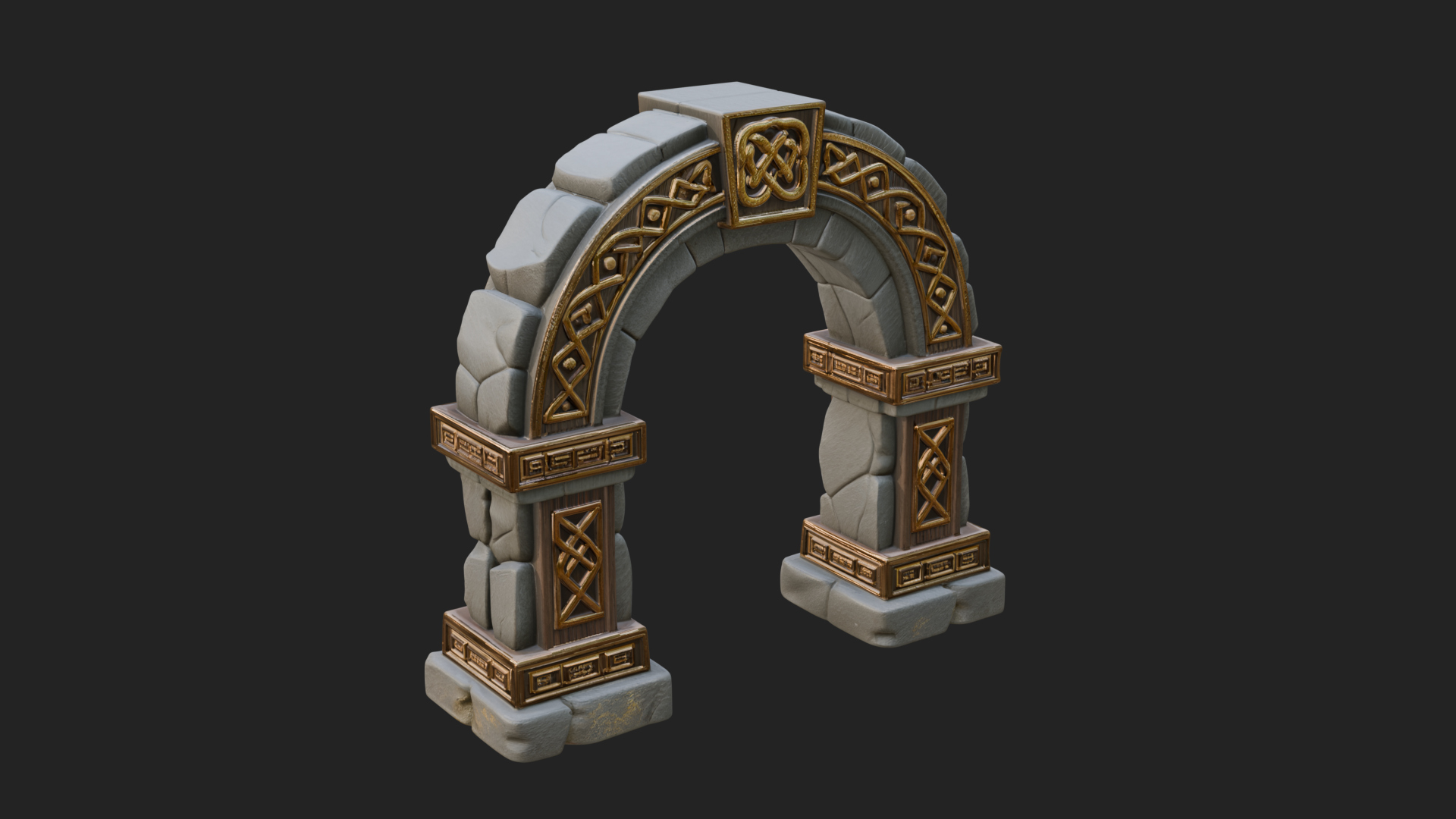 Carved Stone Garden Arch Design 9 3D Print Model 3D Model
