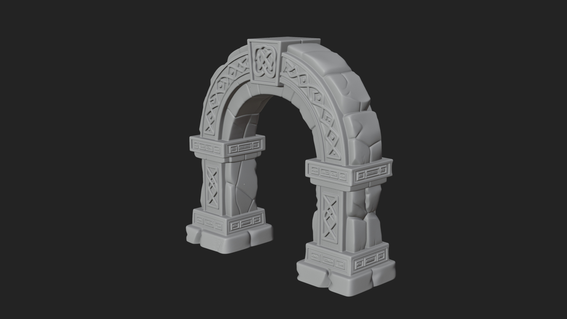 Carved Stone Garden Arch Design 9 3D Print Model 3D Model