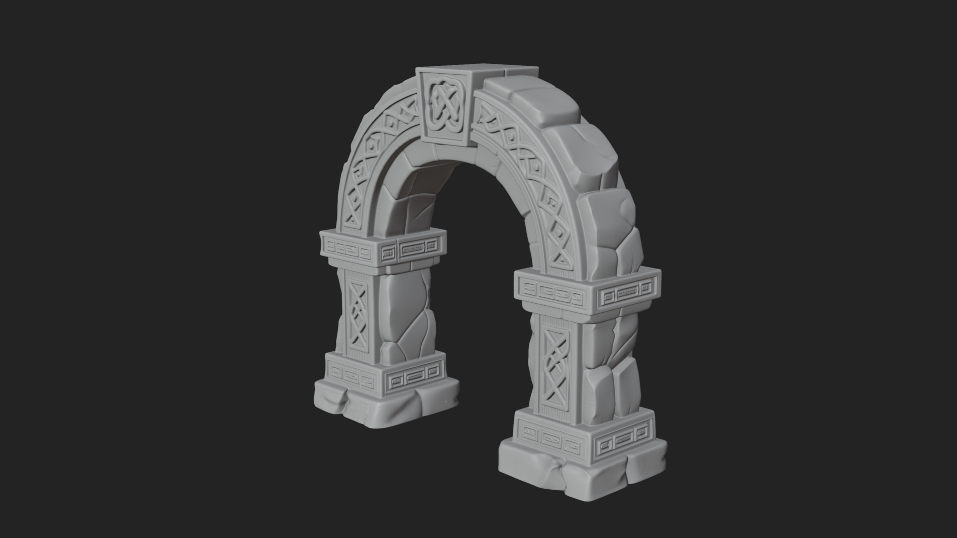 Carved Stone Garden Arch Design 9 3D Print Model 3D Model