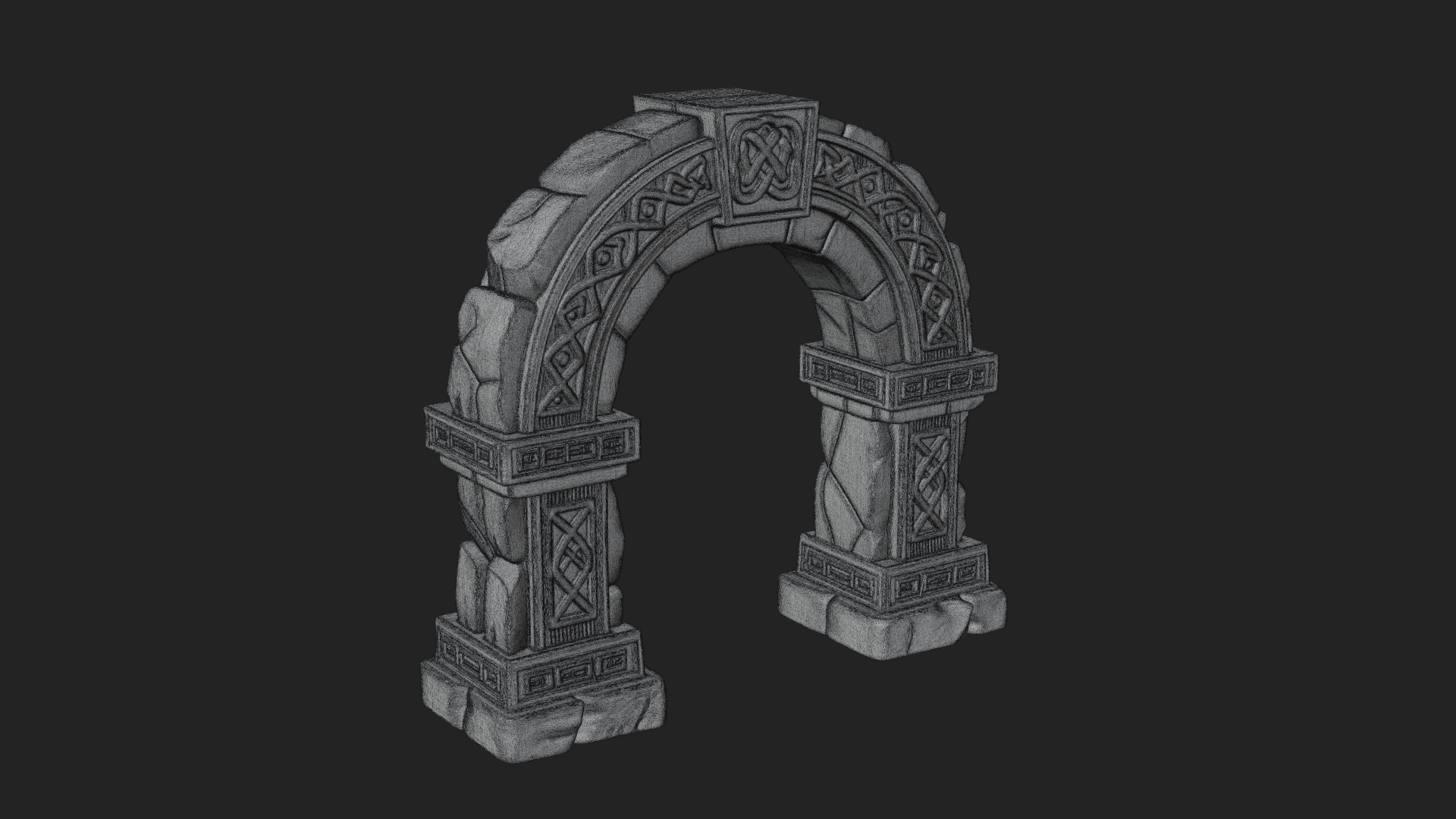 Carved Stone Garden Arch Design 9 3D Print Model 3D Model