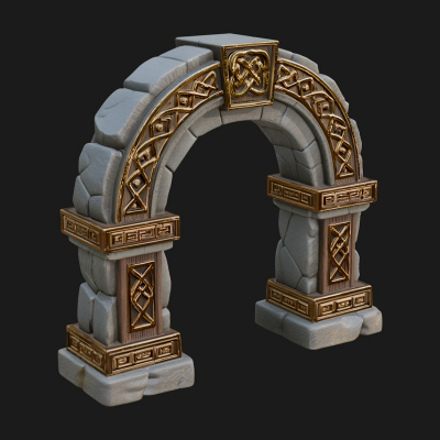 Carved Stone Garden Arch Design 9 3D Print Model