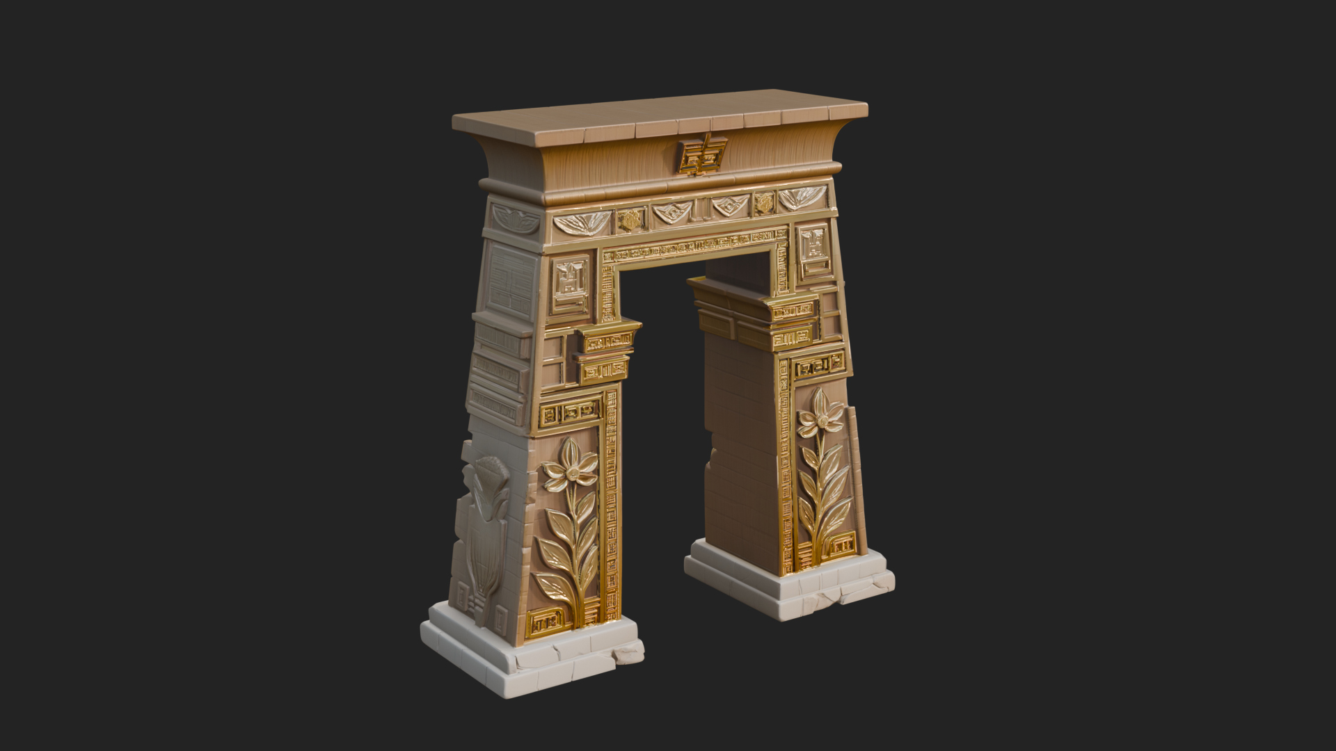 Carved Temple Doorway Arch Design 1 3D Print Model 3D Model