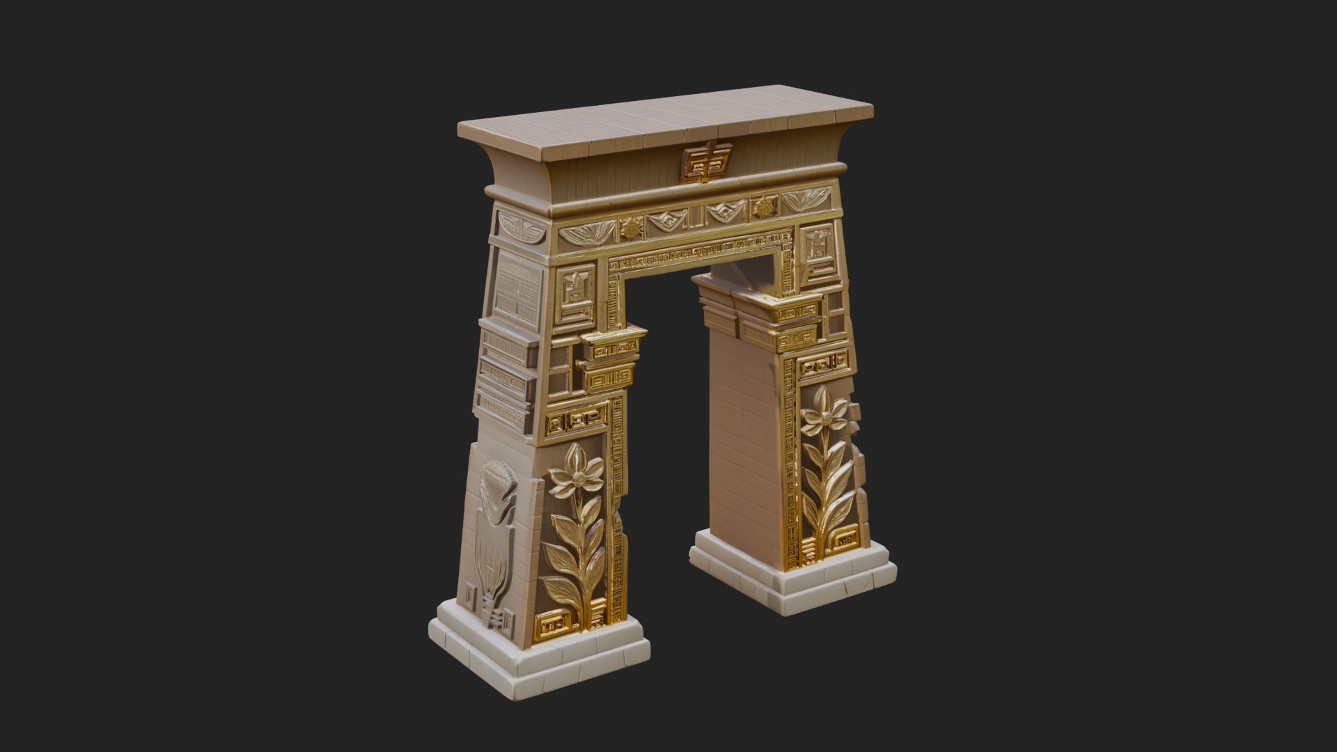 Carved Temple Doorway Arch Design 1 3D Print Model 3D Model