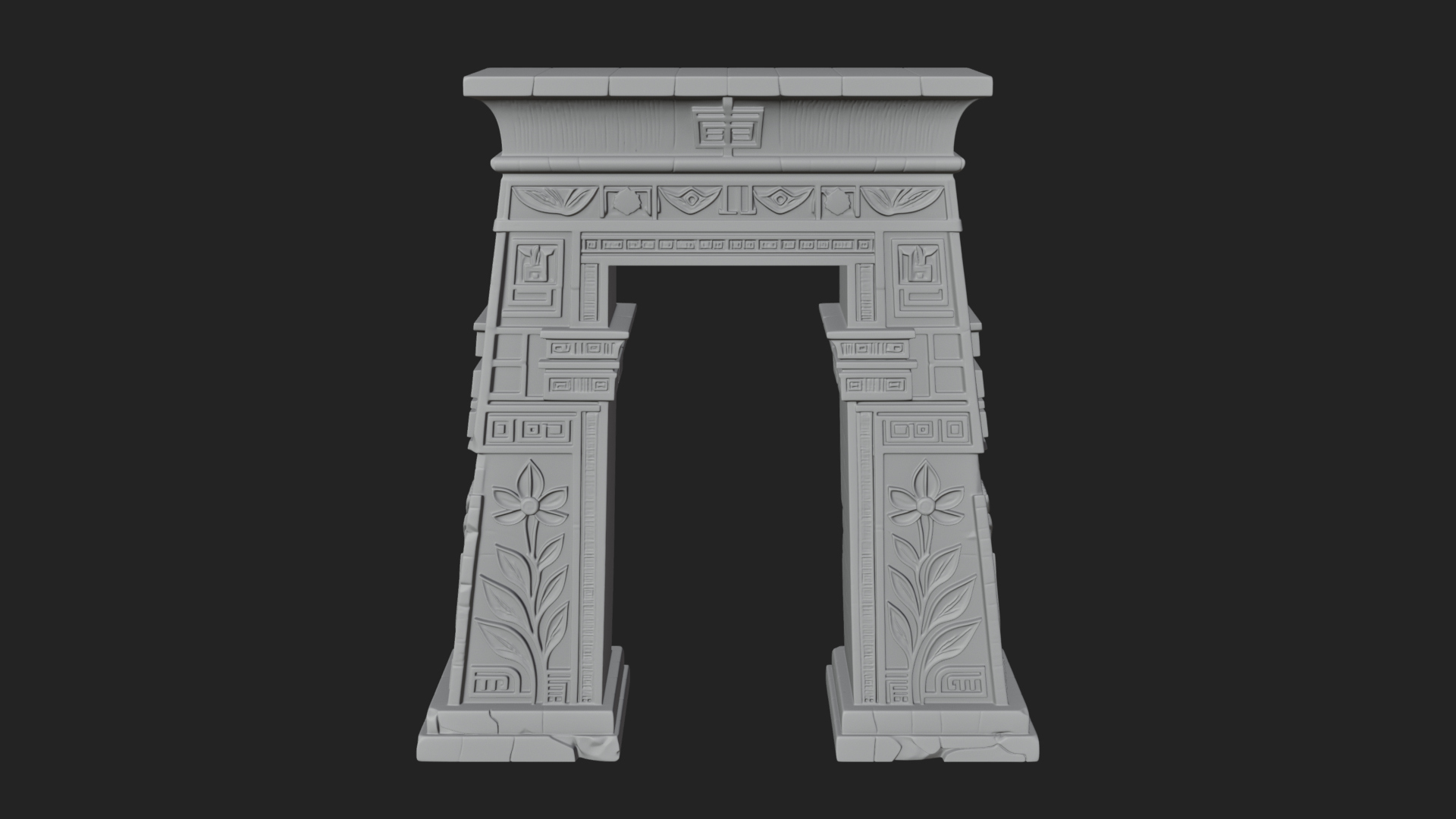 Carved Temple Doorway Arch Design 1 3D Print Model 3D Model