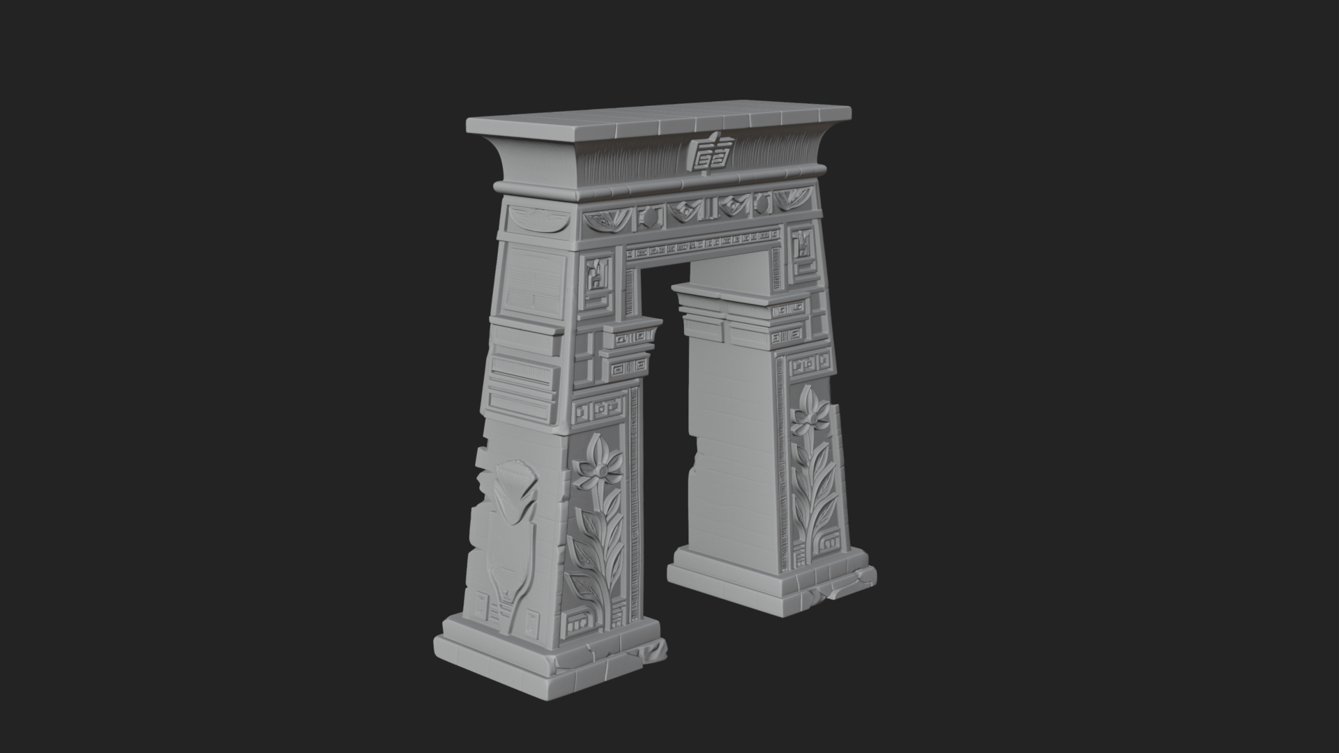 Carved Temple Doorway Arch Design 1 3D Print Model 3D Model