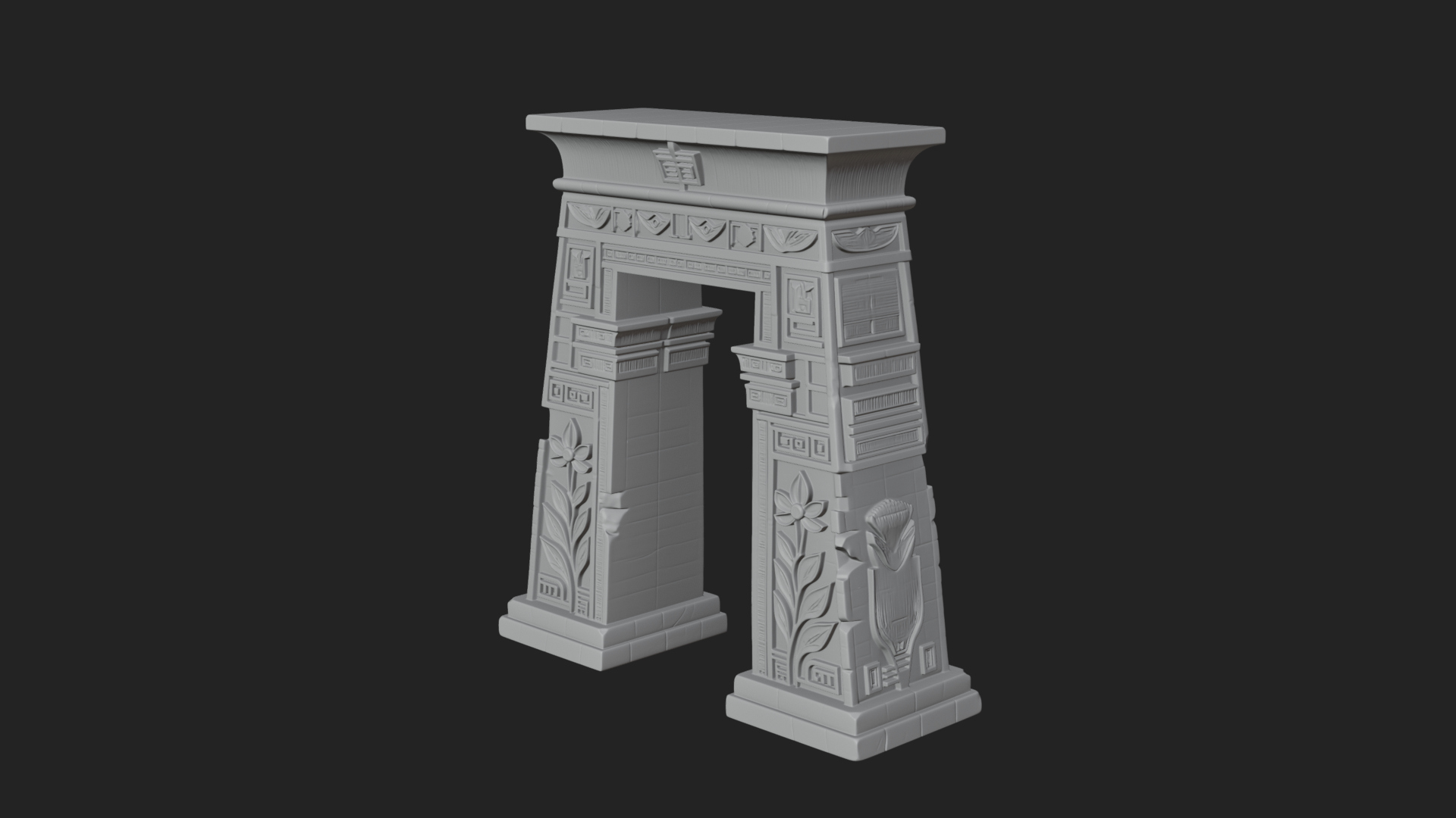 Carved Temple Doorway Arch Design 1 3D Print Model 3D Model