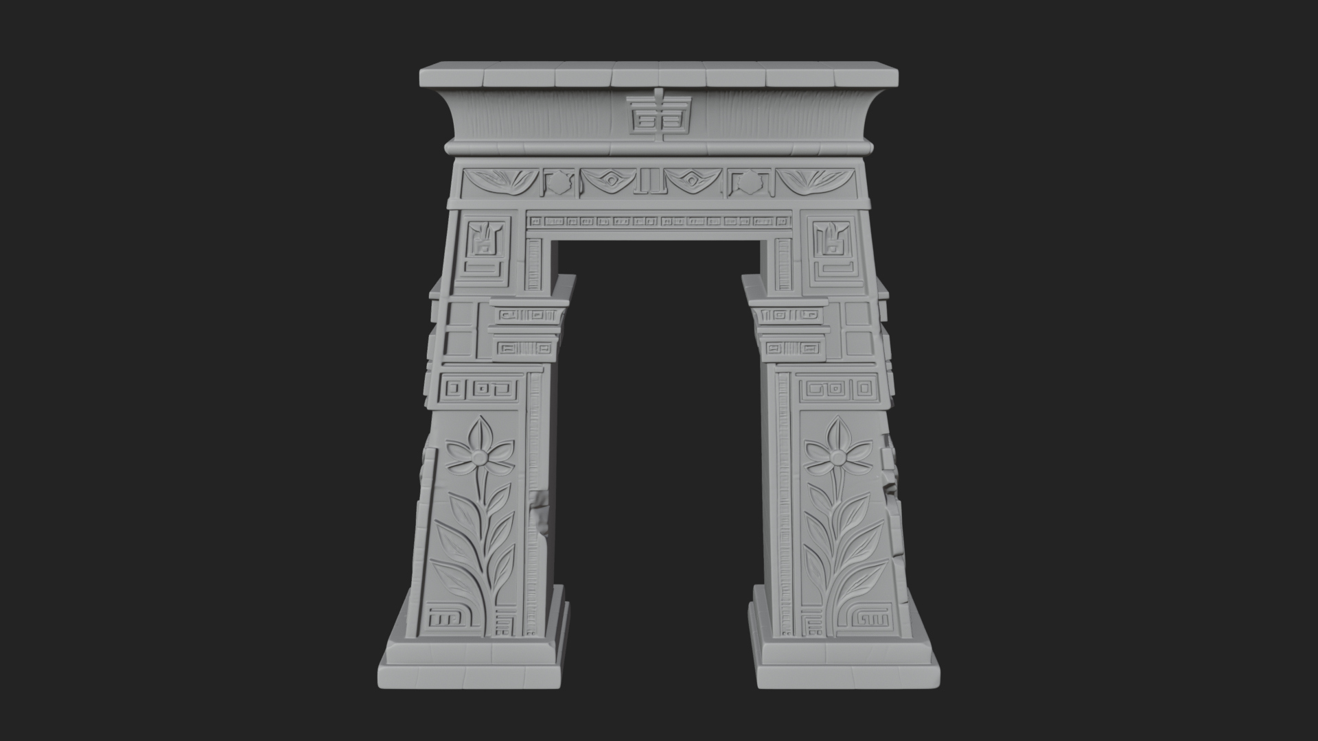 Carved Temple Doorway Arch Design 1 3D Print Model 3D Model