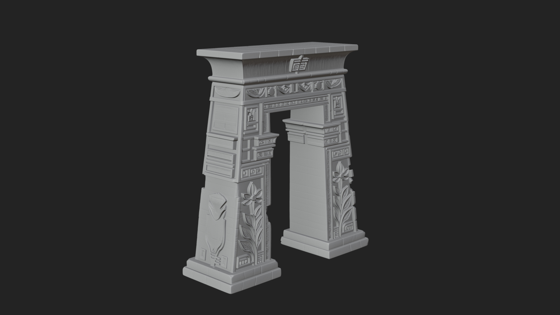Carved Temple Doorway Arch Design 1 3D Print Model 3D Model