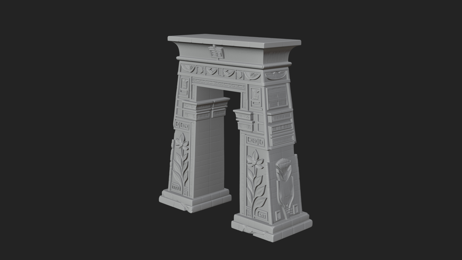 Carved Temple Doorway Arch Design 1 3D Print Model 3D Model