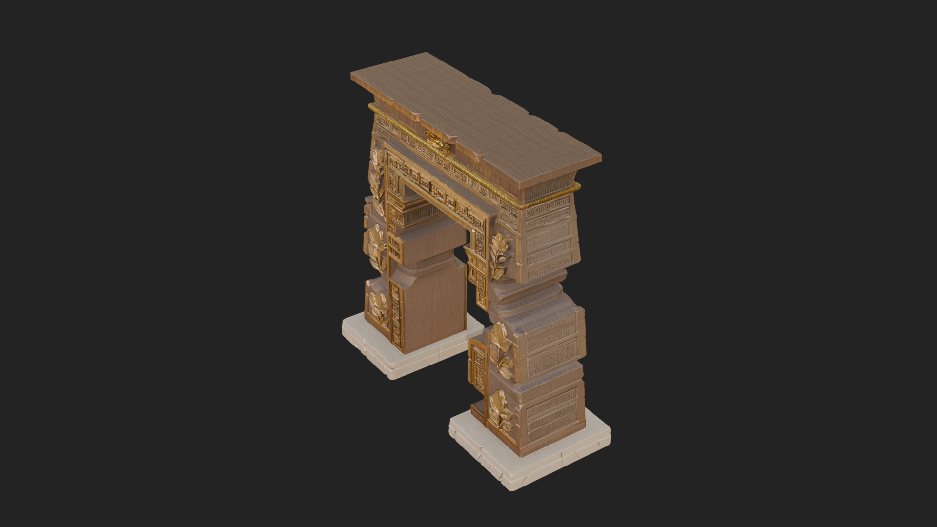 Carved Temple Doorway Arch Design 2 3D Print Model 3D Model