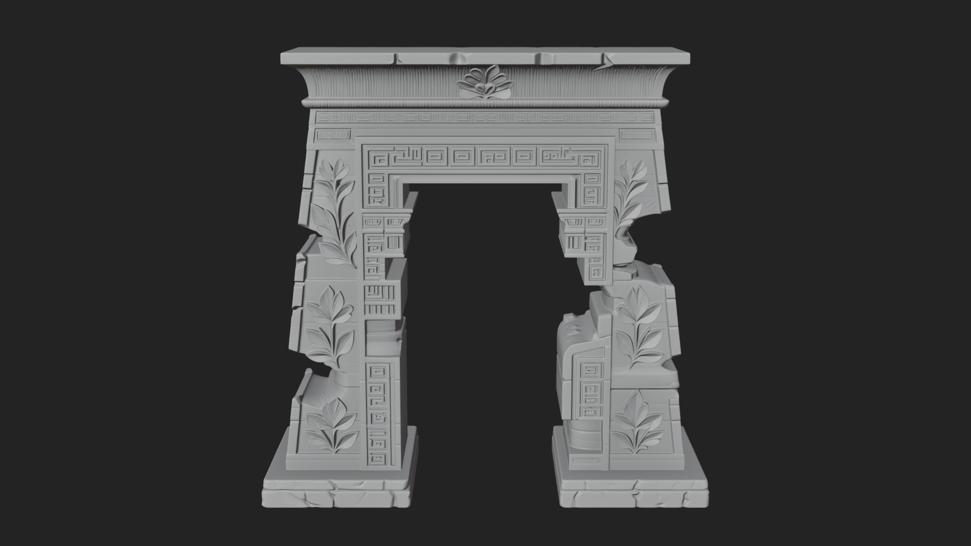 Carved Temple Doorway Arch Design 2 3D Print Model 3D Model