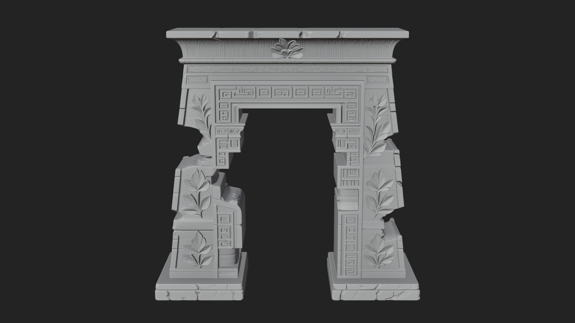 Carved Temple Doorway Arch Design 2 3D Print Model 3D Model
