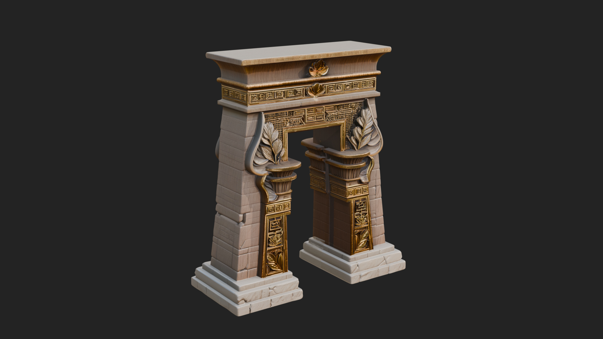Carved Temple Doorway Arch Design 3 3D Print Model 3D Model