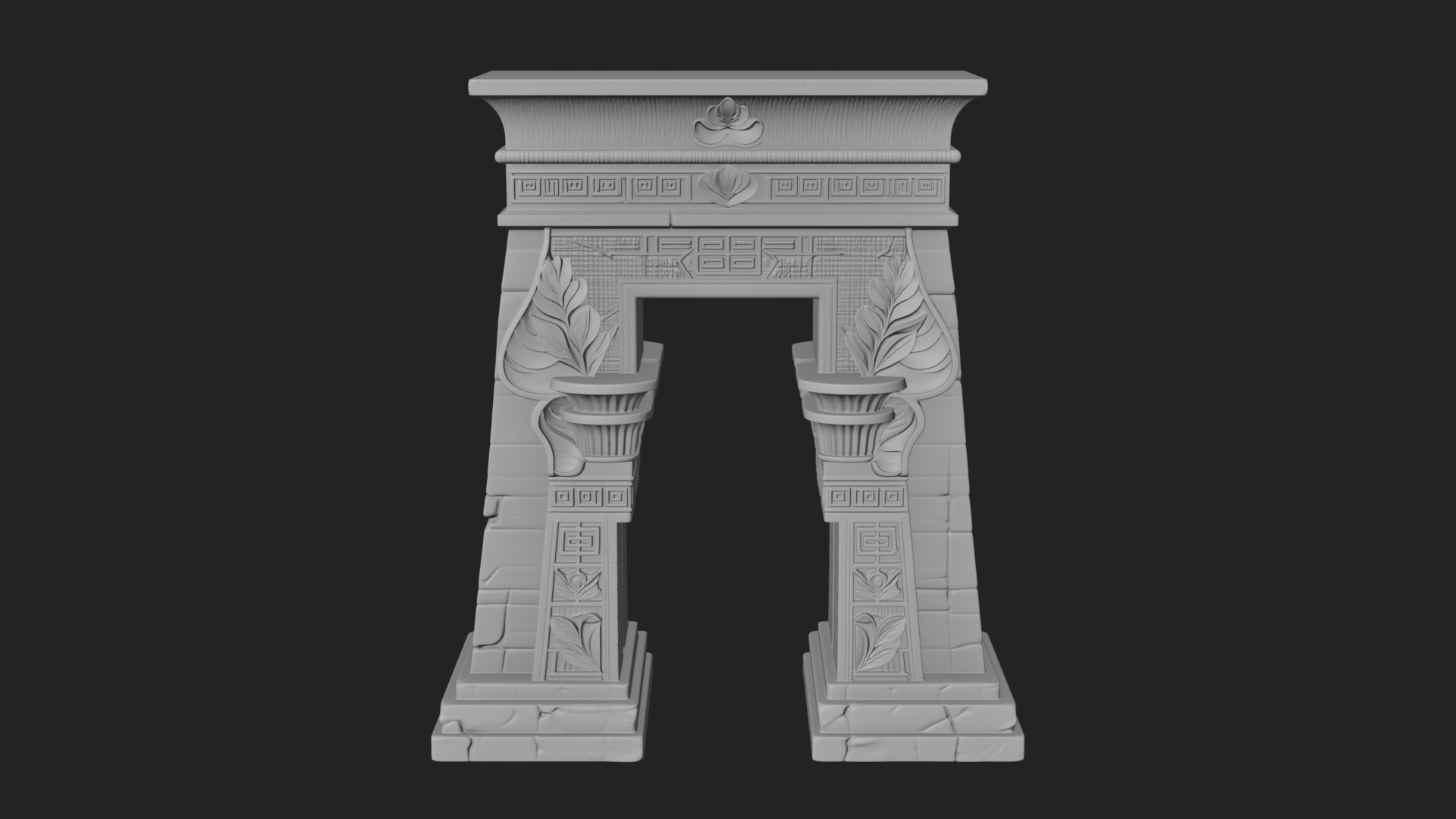 Carved Temple Doorway Arch Design 3 3D Print Model 3D Model