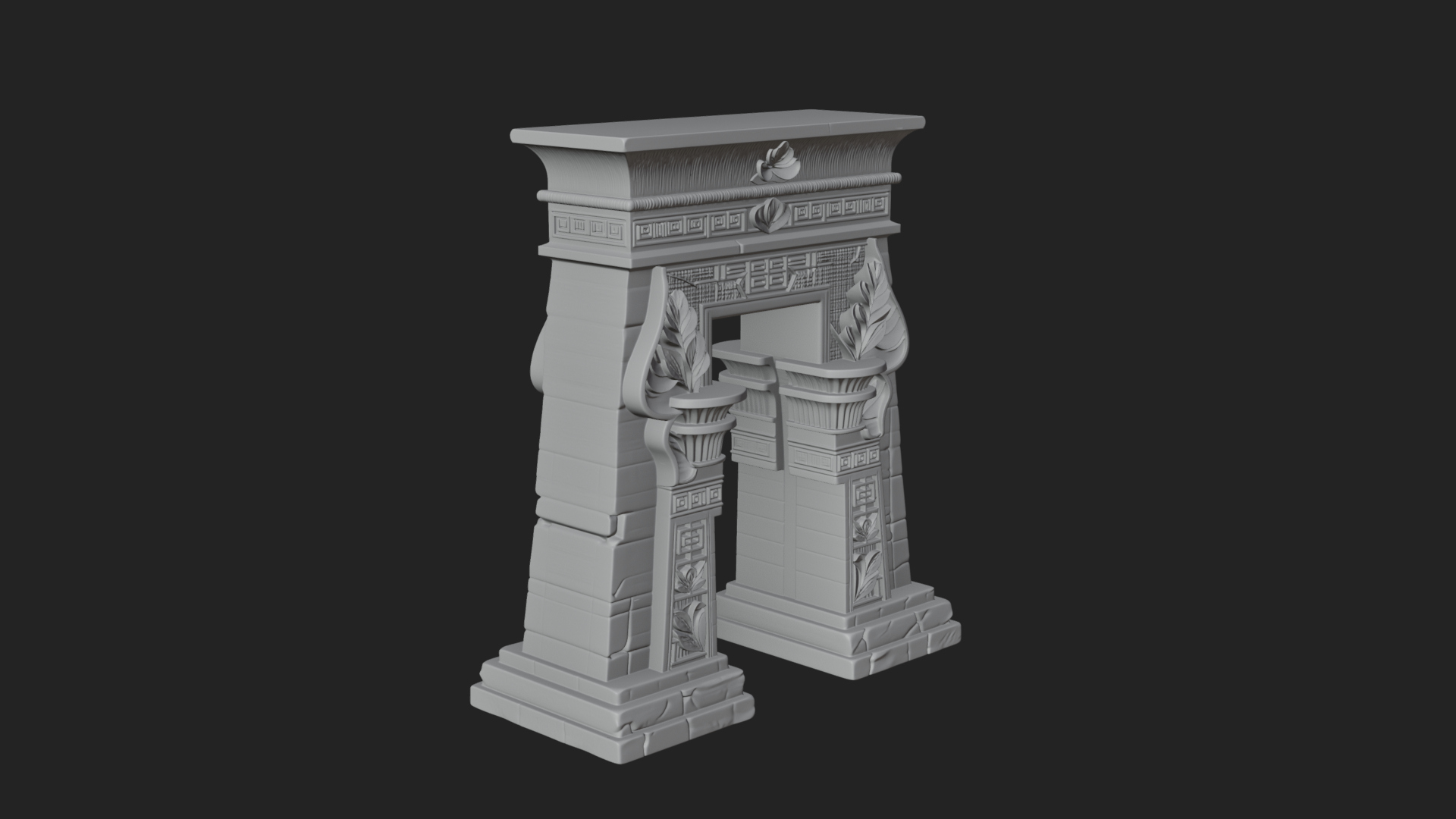 Carved Temple Doorway Arch Design 3 3D Print Model 3D Model